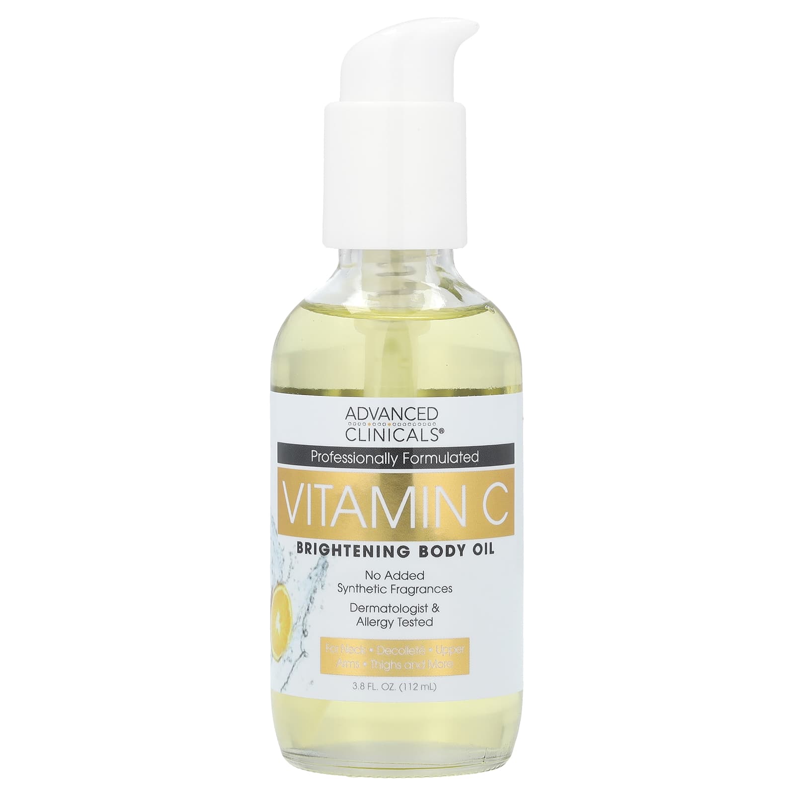 Advanced Clinicals, Vitamin C, Brightening Body Oil, 3.8 fl oz (112 ml)