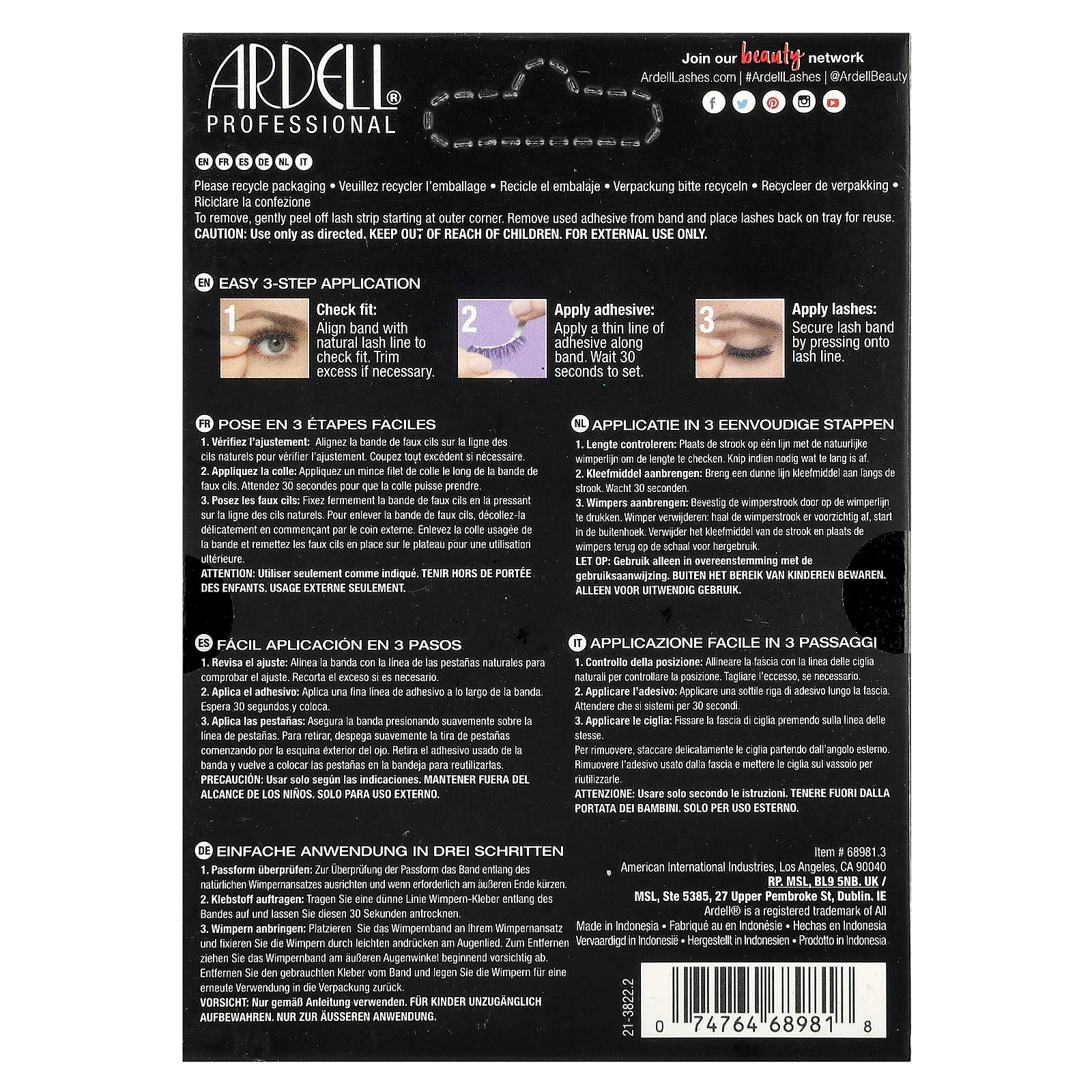 Ardell, Natural Lashes, 110, 6 Pairs