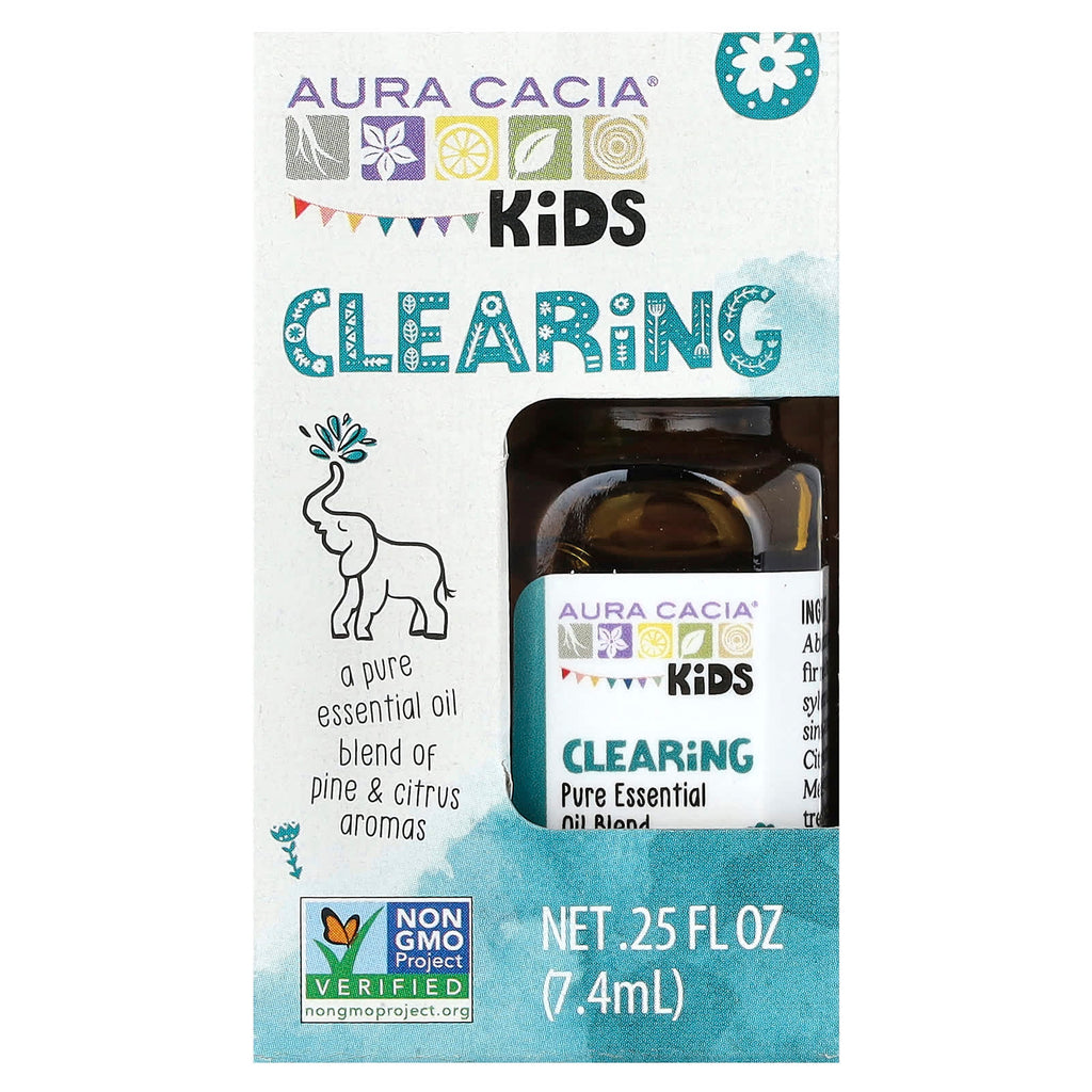 Aura Cacia, Kids, Pure Essential Oil Blend, Clearing, 0.25 fl oz (7.4 ml)