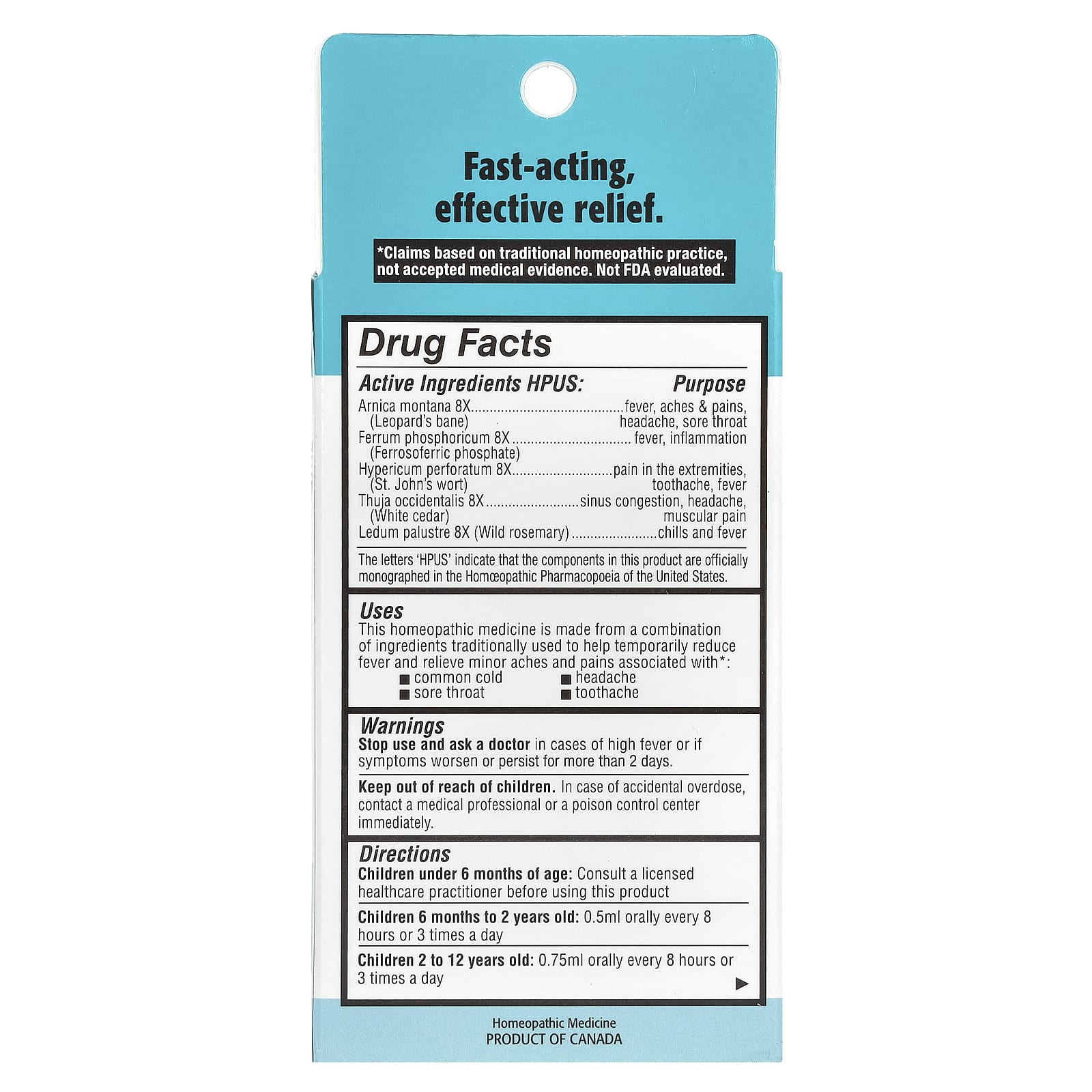 Homeolab USA, Kids Relief, Pain & Fever Oral Liquid, For Kids 0-12 Yrs, Cherry, 0.85 fl oz (25 ml)