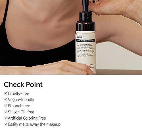 DearKlairs Gentle Black Cleansing Oil with Natural Black Grain Oils, 5.07 Oz