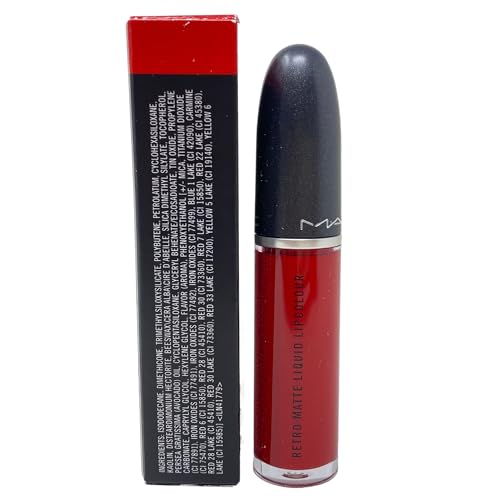 MAC Cosmetics Retro Matte Liquid Lipcolour, Feels So Grand Deep Red, 0.17 oz