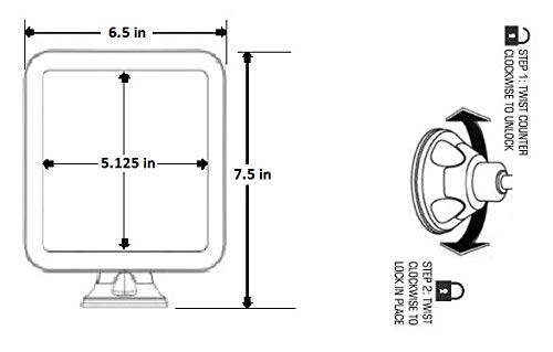 JiBen Square LED 10X Magnifying Makeup Mirror with Suction Cup