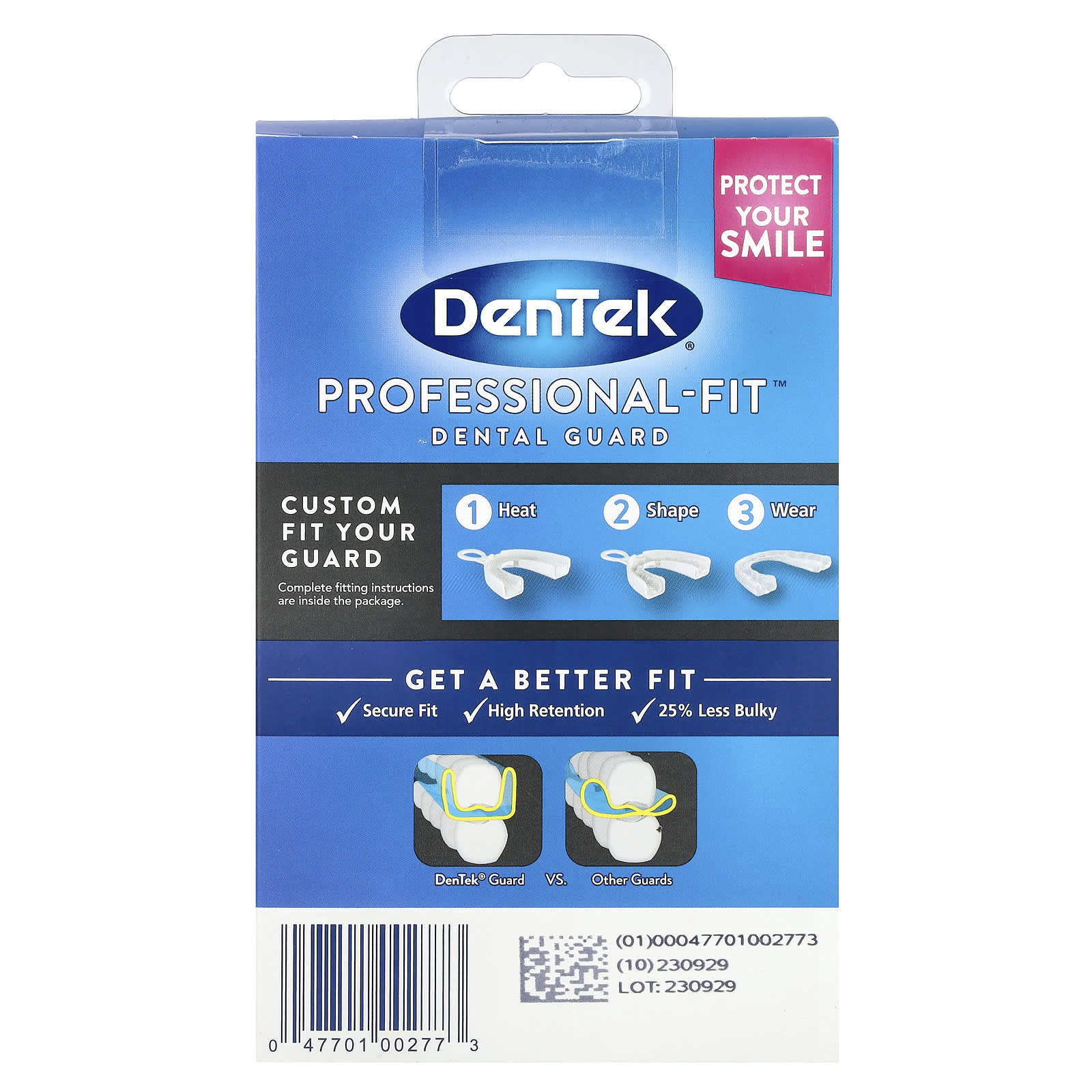 DenTek, Professional-Fit™ Dental Guard, 1 Fitting Tray + 1 Storage Case + 1 Guard