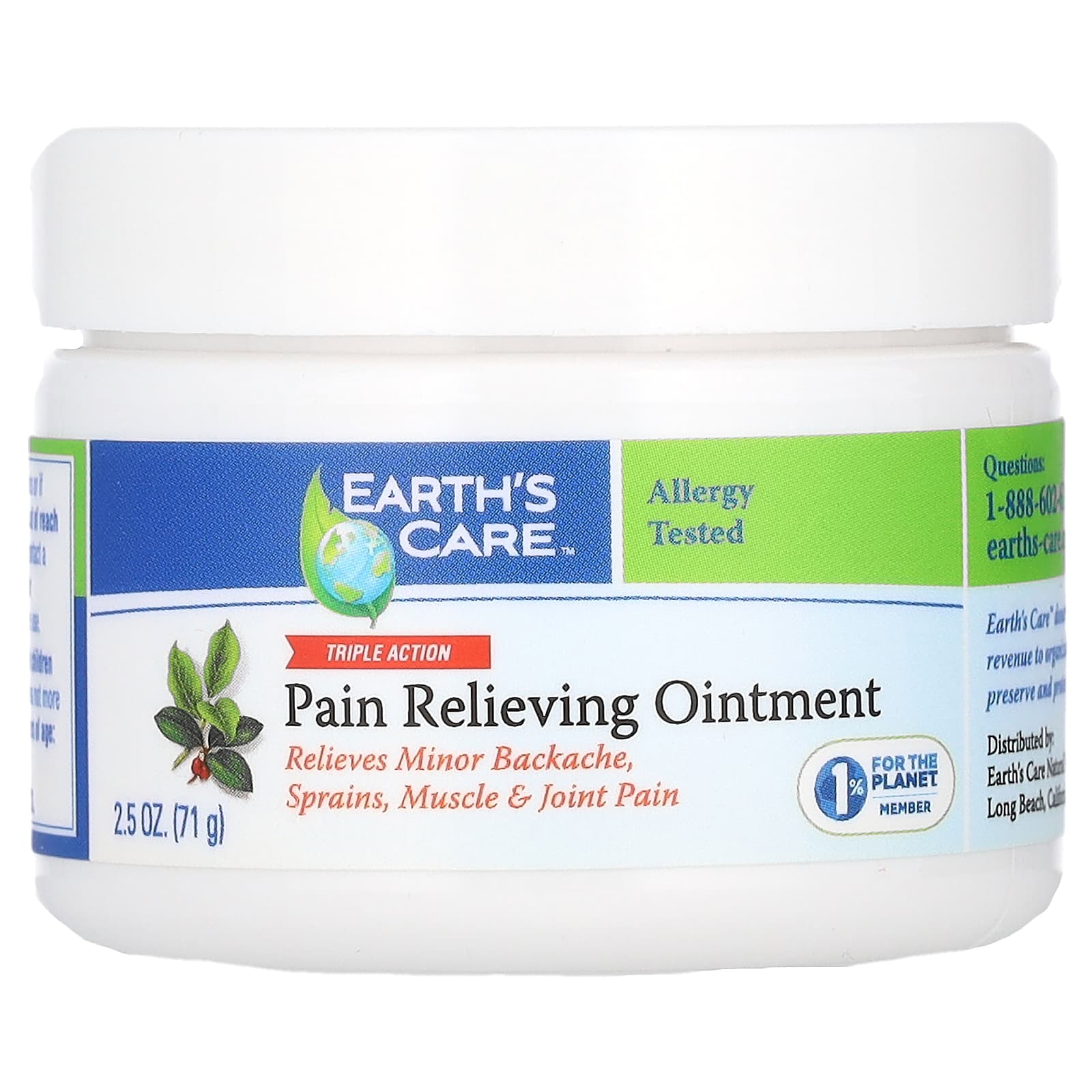 Earth's Care, Pain Relieving Ointment, Triple Action, 2.5 oz (71 g)