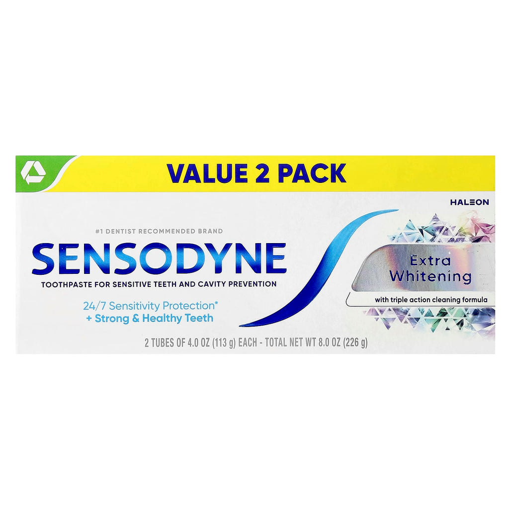Sensodyne, Extra Whitening Toothpaste, Twin Pack, 2 Tubes, 4 oz (113 g) Each