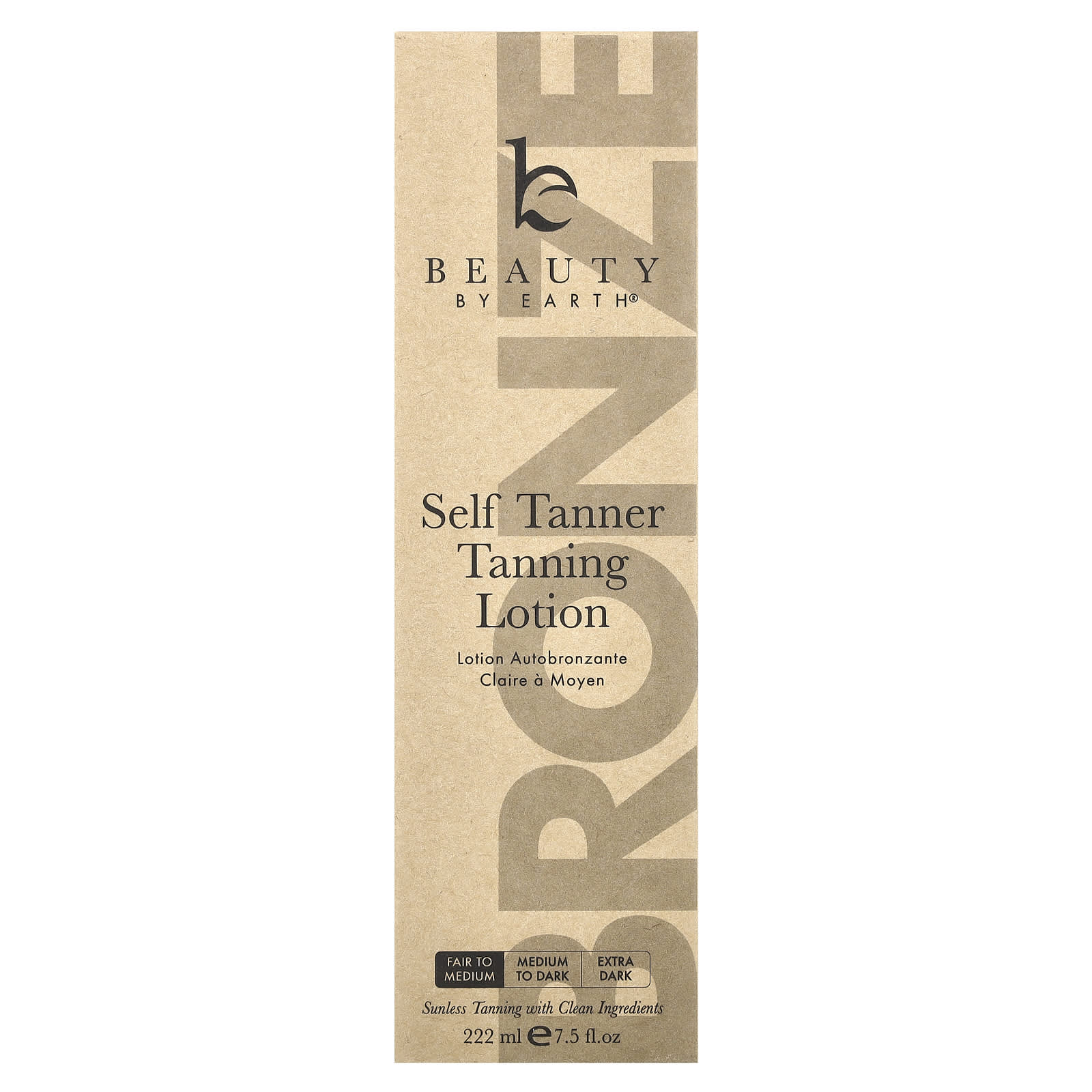 Beauty By Earth, Self Tanner Tanning Lotion, Fair To Medium, 7.5 fl oz (222 ml)