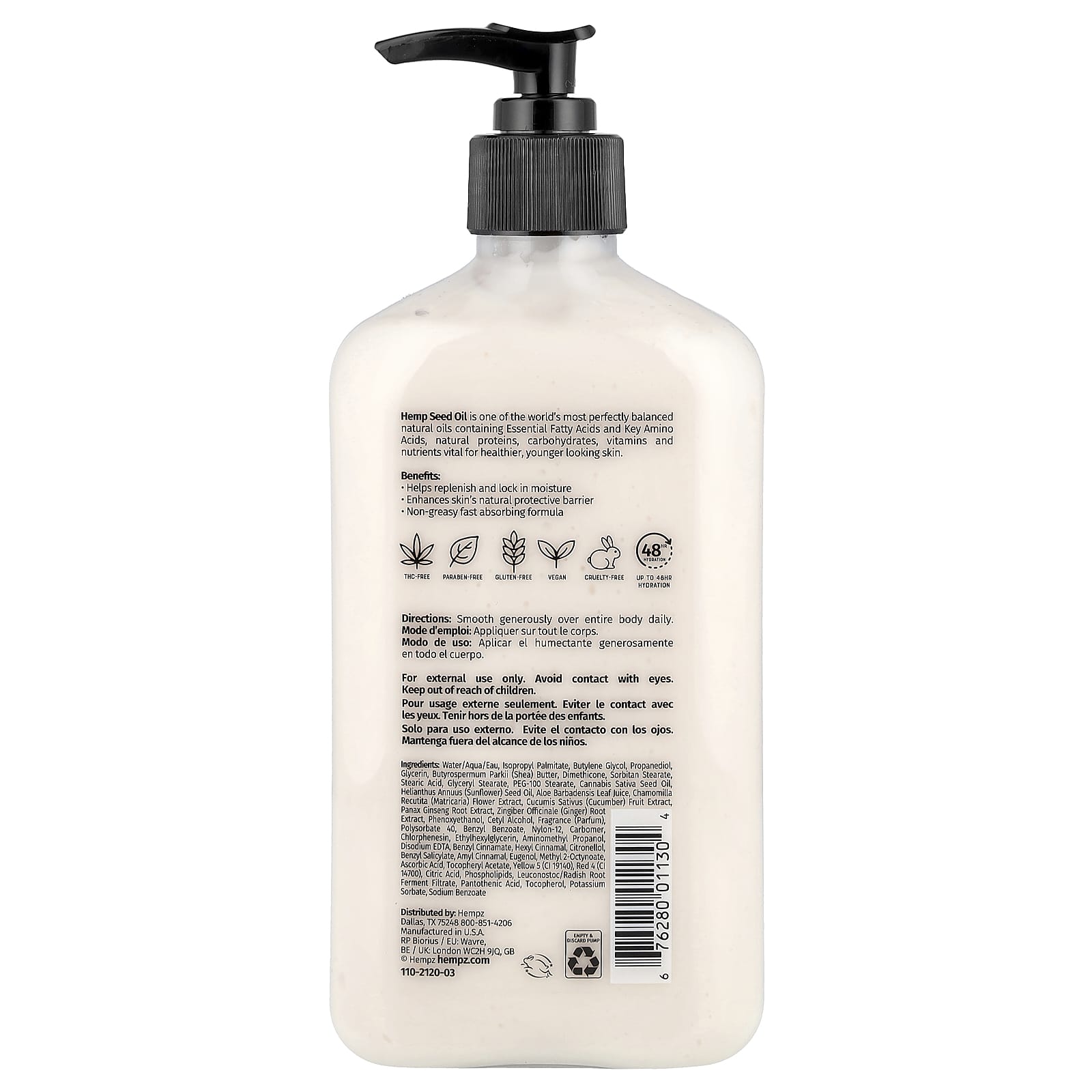 Hempz, Herbal Body Moisturizer, Original, 17 fl oz (500 ml)