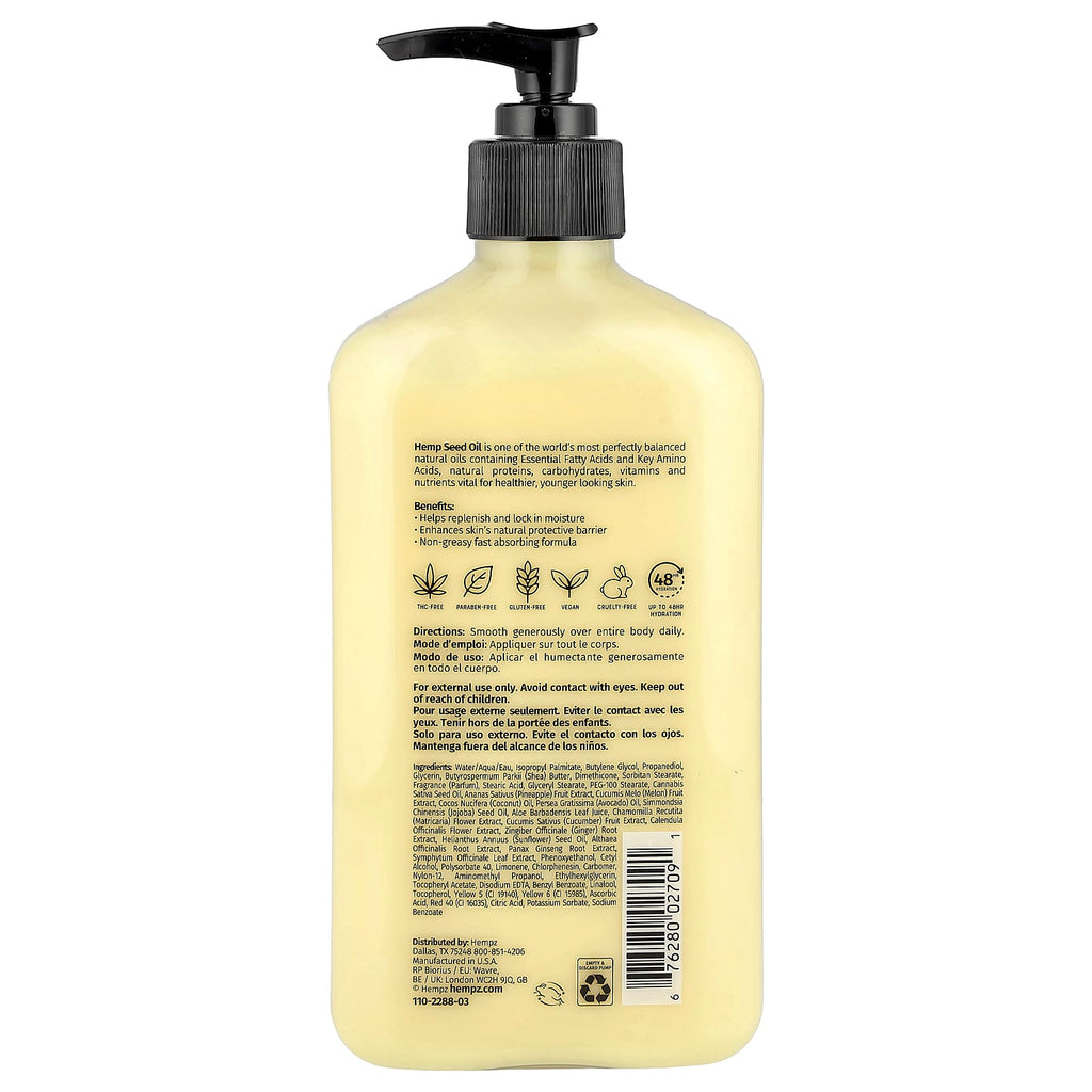Hempz, Herbal Body Moisturizer, Sweet Pineapple & Honey Melon, 17 fl oz (500 ml)