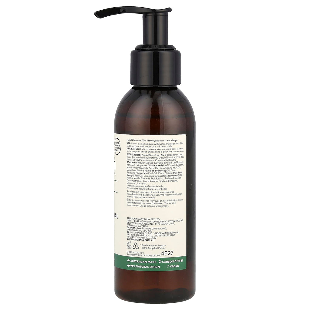Sukin, Foaming Facial Cleanser, 4.23 fl oz (125 ml)