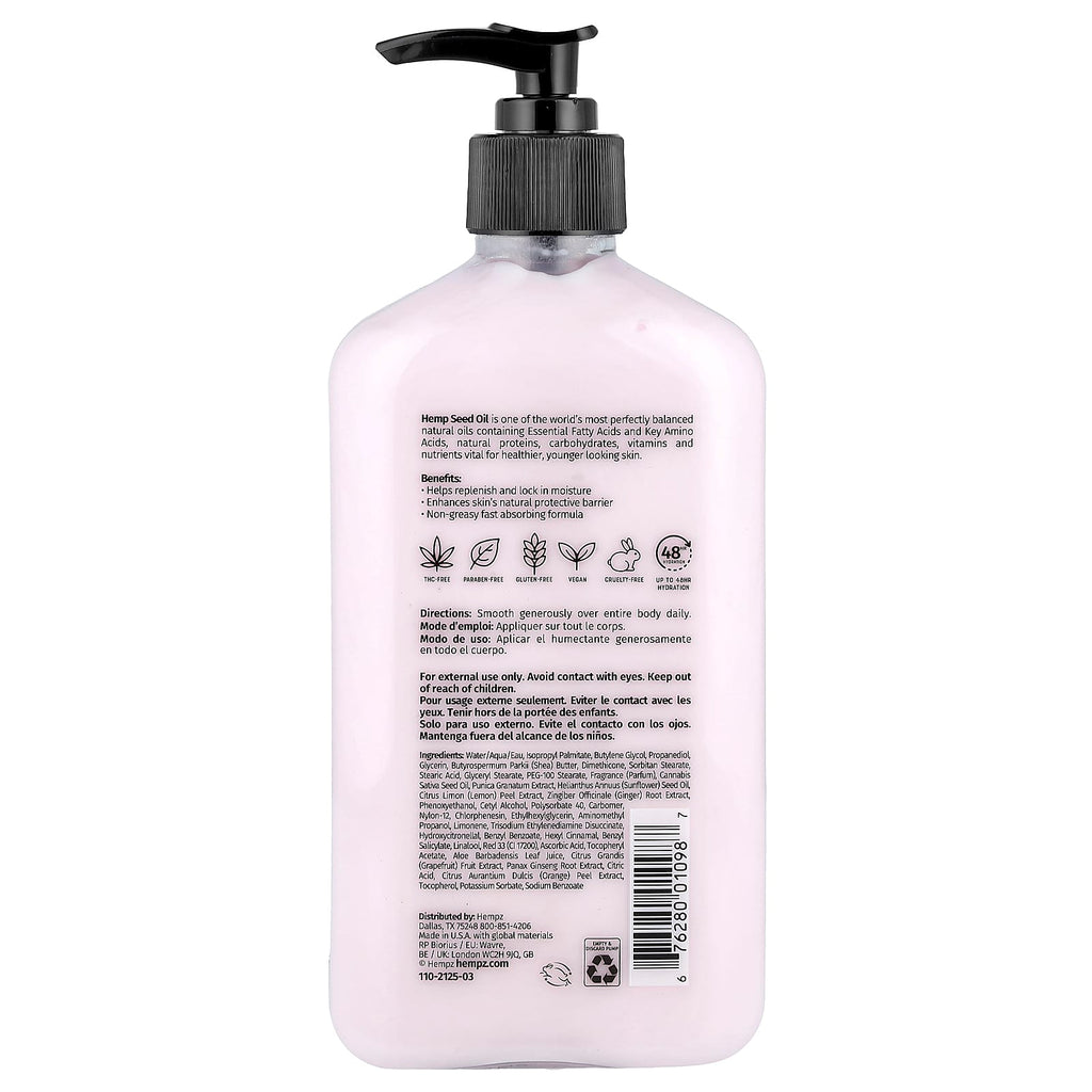 Hempz, Herbal Body Moisturizer, Pomegranate , 17 fl oz (500 ml)