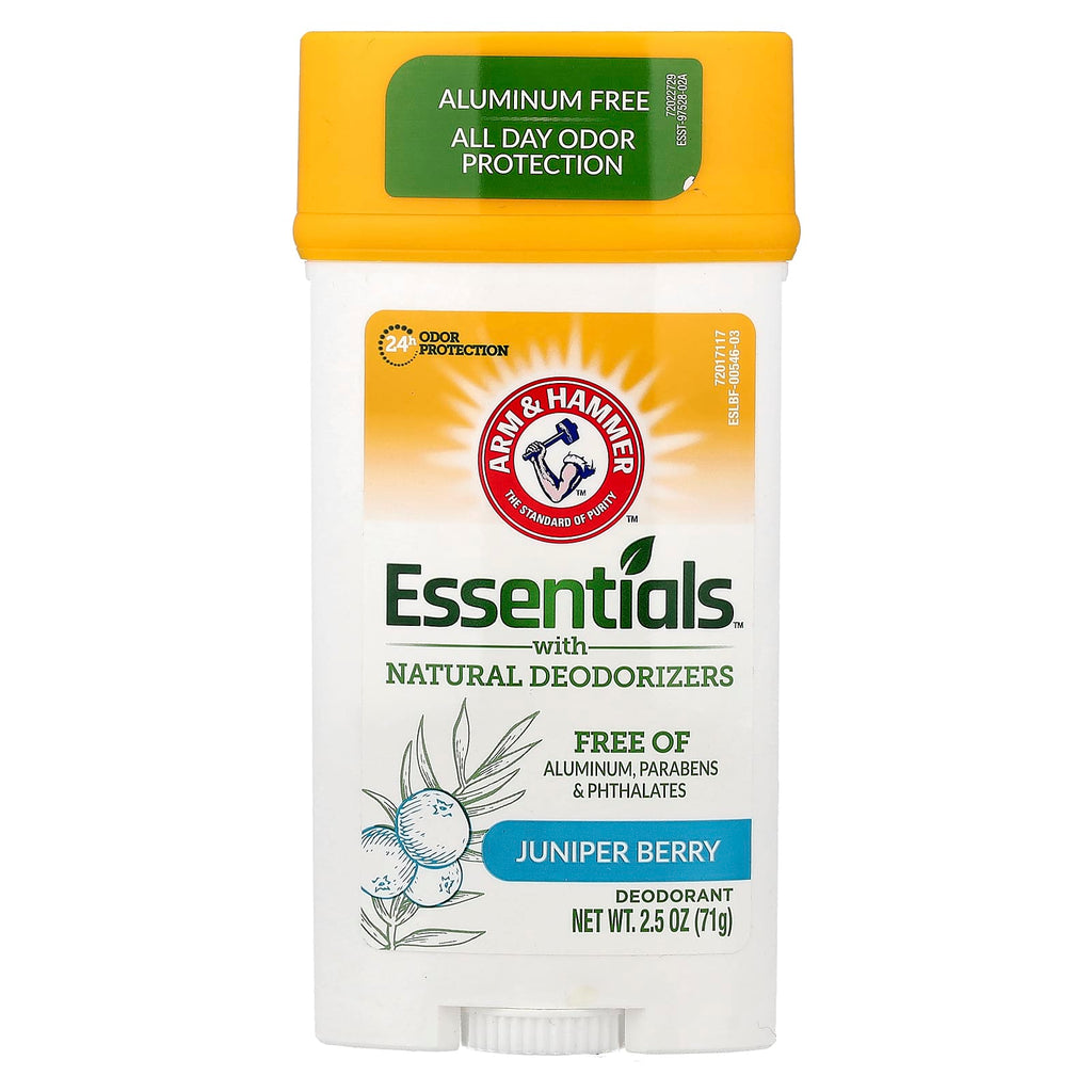 Arm & Hammer, Essentials™ with Natural Deodorizers, Deodorant, Juniper Berry, 2.5 oz (71 g)