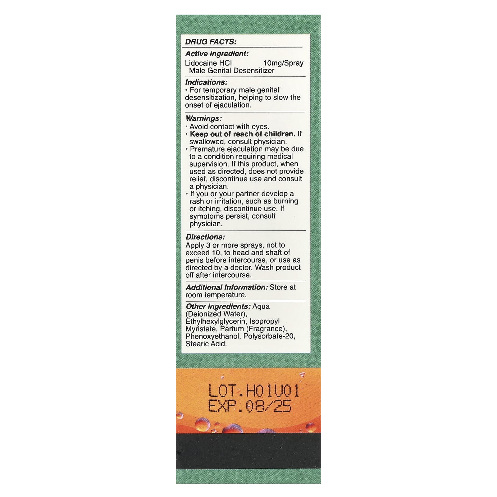 Nature's Craft, Lidocaine, Male Genital Desensitizer, 10 mg, 1 fl oz (29.6 ml)