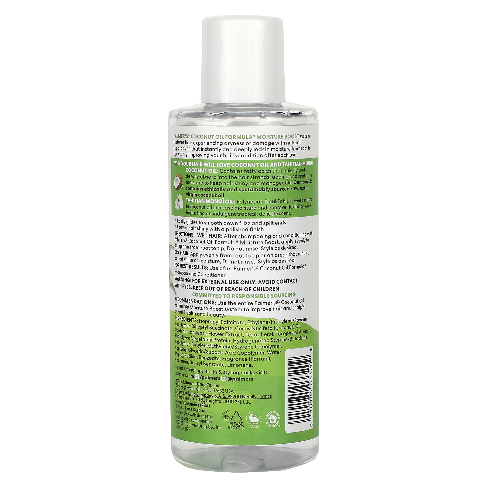 Palmer's, Coconut Oil Formula, Moisture Boost, Hair Polisher Serum, 6 fl oz (178 ml)