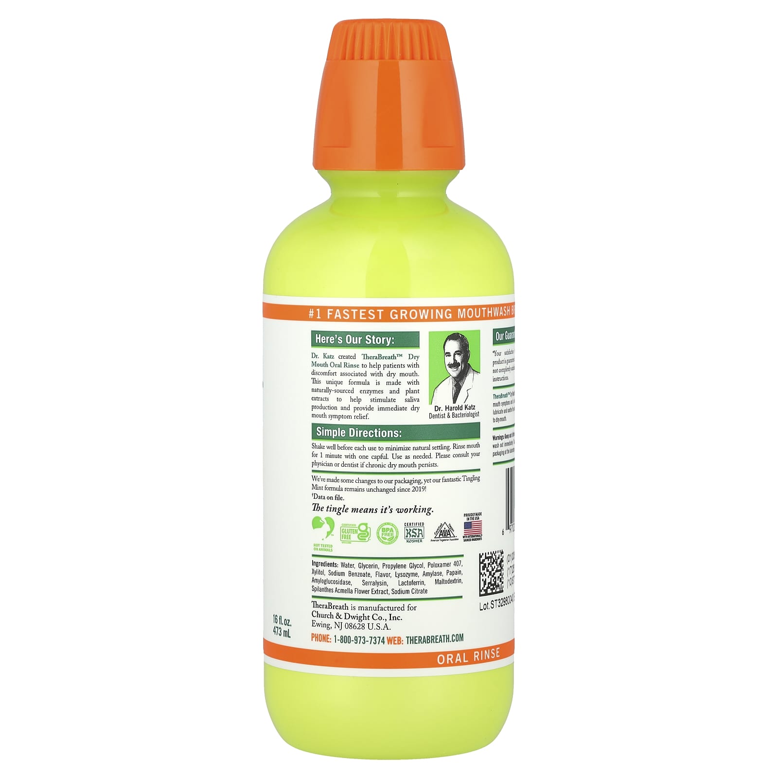 TheraBreath, Dry Mouth Oral Rinse, Tingling Mint, 16 fl oz (473 ml)