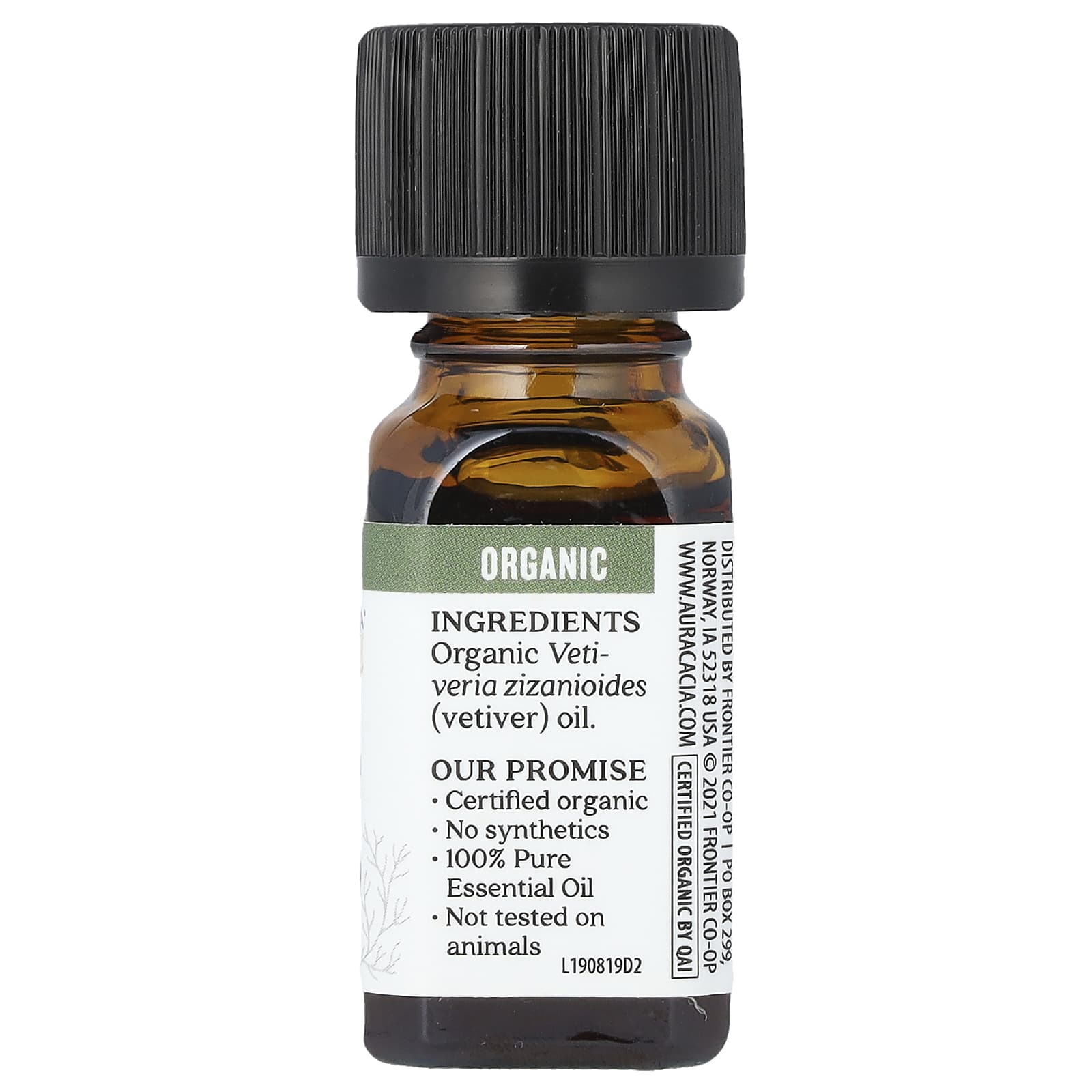 Aura Cacia, Organic Pure Essential Oil, Vetiver, 0.25 fl oz (7.4 ml)