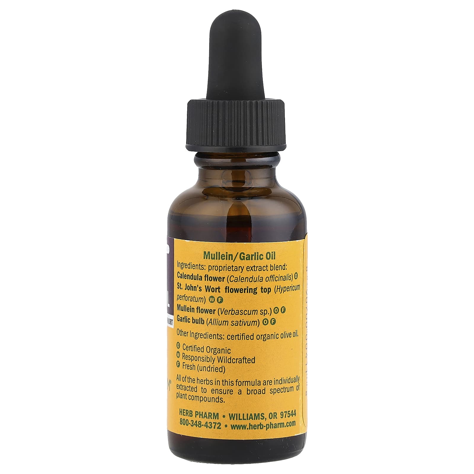 Herb Pharm, Mullein Garlic Oil with Calendula & St. John's Wort, 1 fl oz (30 ml)
