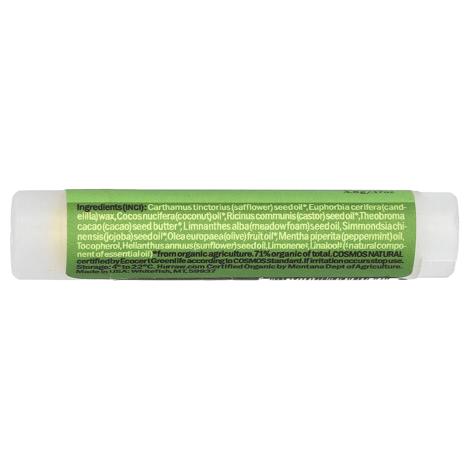 Hurraw! Balm, Lip Balm, Mint, 0.17 oz (4.8 g)