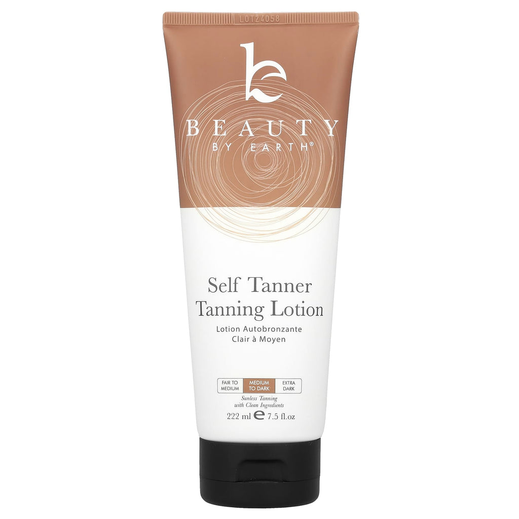 Beauty By Earth, Self Tanner Tanning Lotion, Medium to Dark, 7.5 fl oz (222 ml)