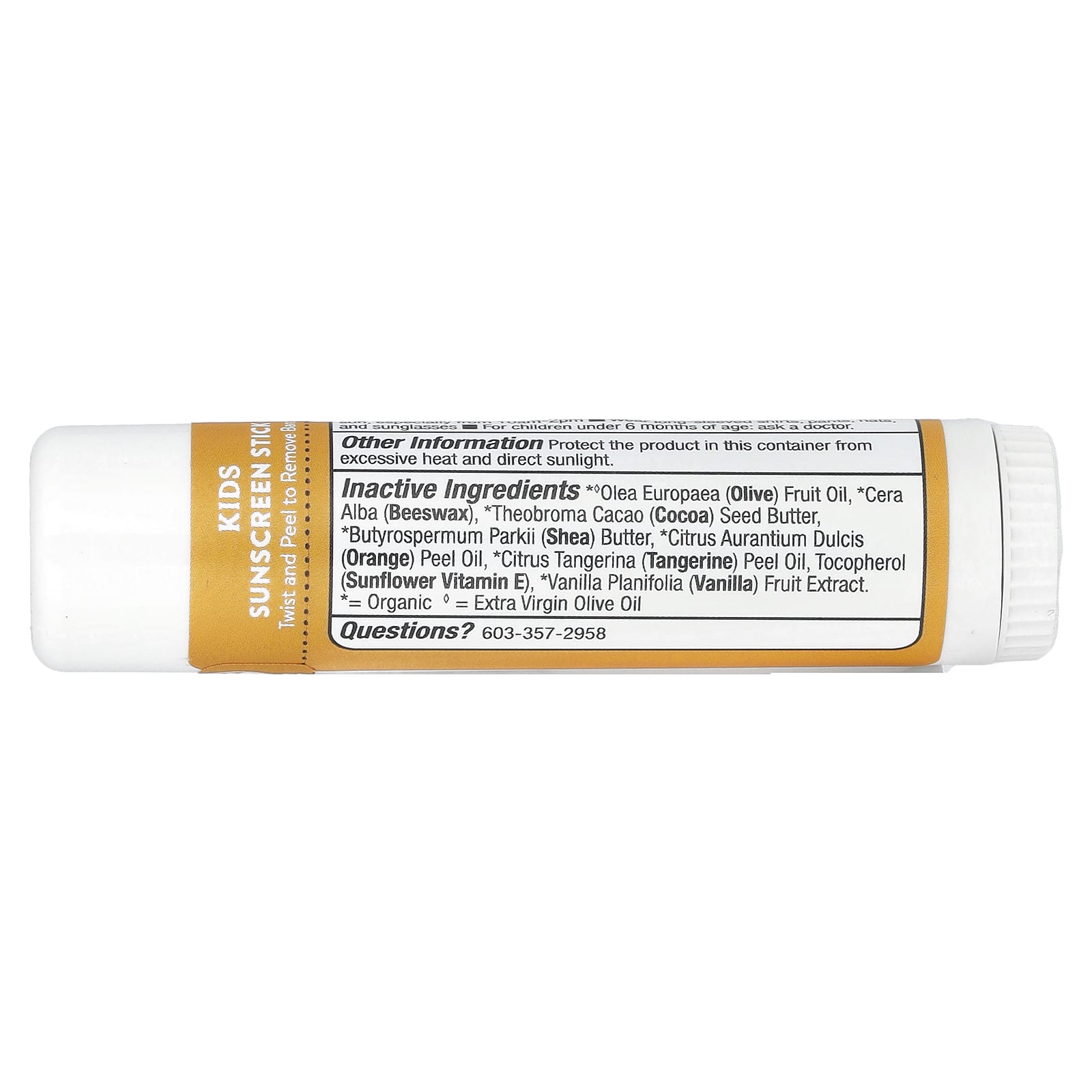 Badger, Kids, Sunscreen Stick, SPF 35, Tangerine & Vanilla, 0.65 oz (18.4 g)