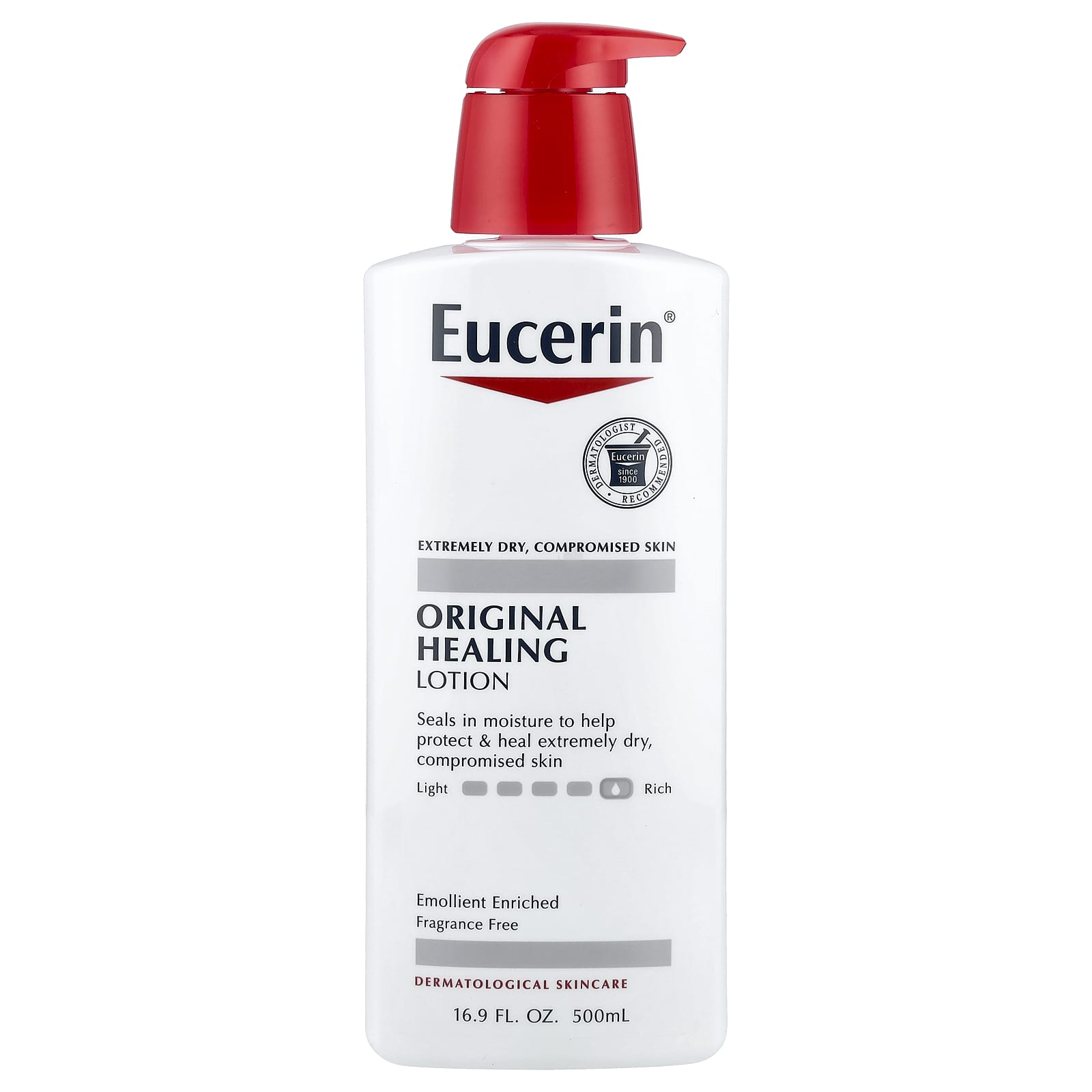 Eucerin, Original Healing Lotion, Fragrance Free, 16.9 fl oz (500 ml)