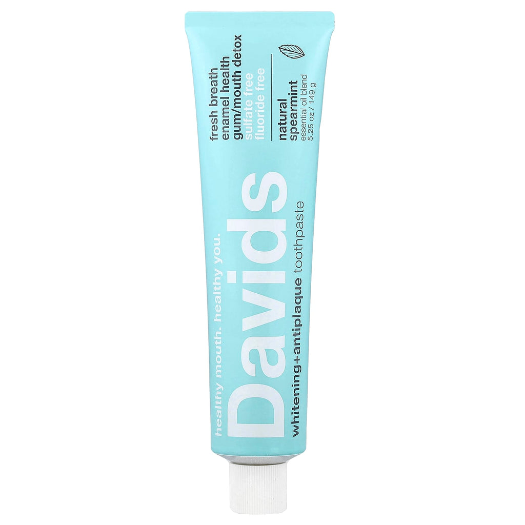 Davids, Whitening + Antiplaque Toothpaste, Natural Spearmint , 5.25 oz (149 g)