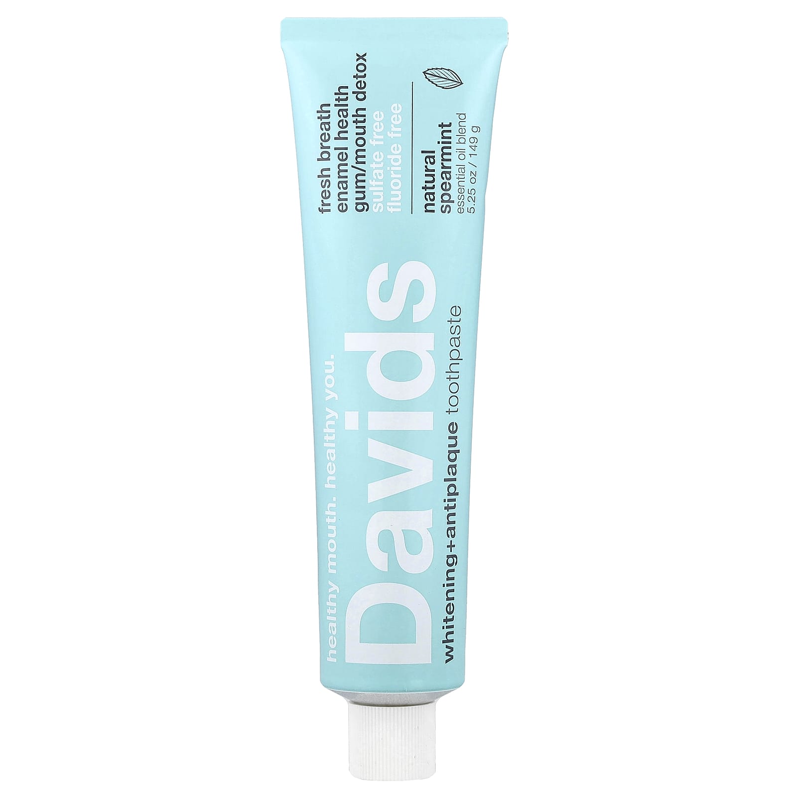 Davids, Whitening + Antiplaque Toothpaste, Natural Spearmint , 5.25 oz (149 g)