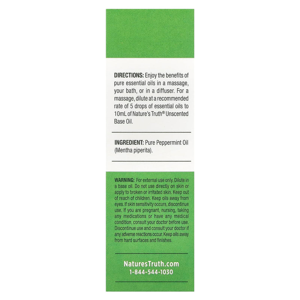 Nature's Truth, Pure Essential Oil, Refreshing Peppermint, 0.51 fl oz (15 ml)