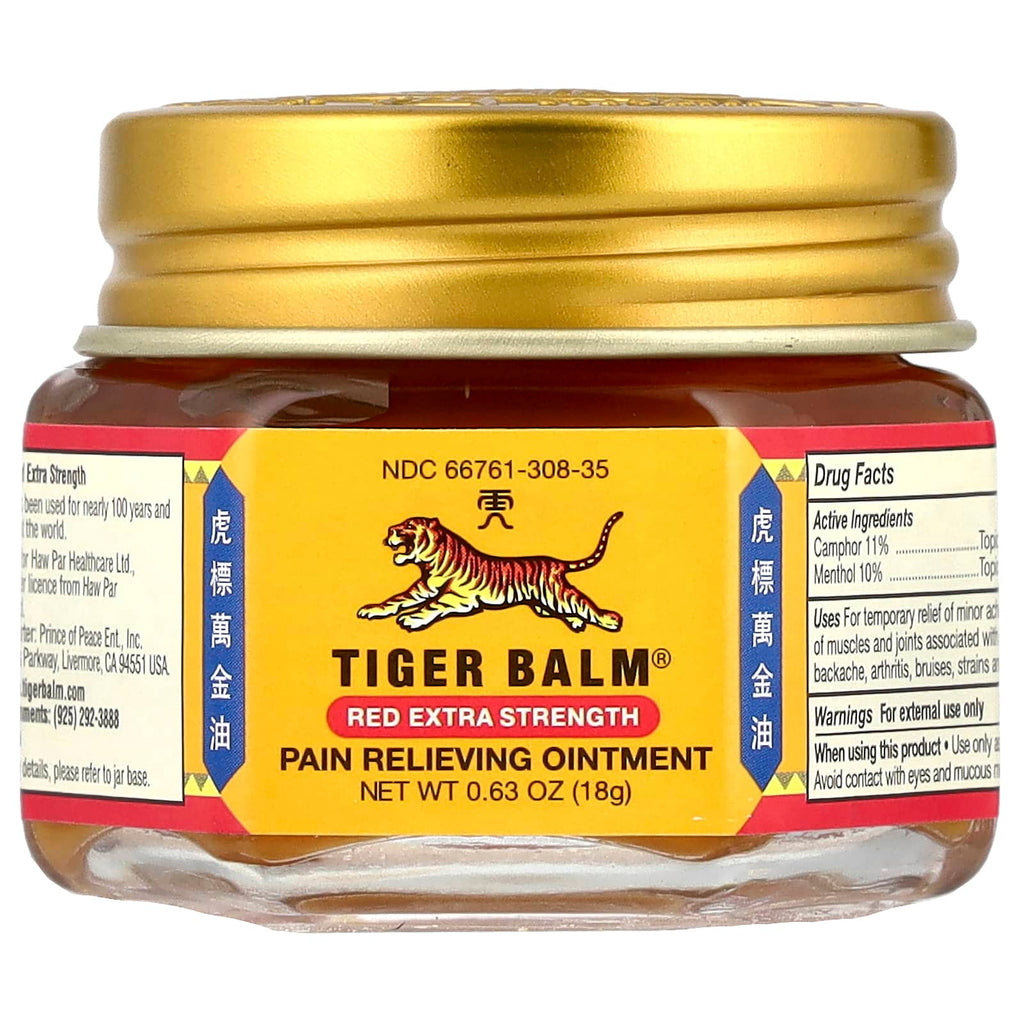 Tiger Balm, Pain Relieving Ointment, 0.63 oz (18 g)