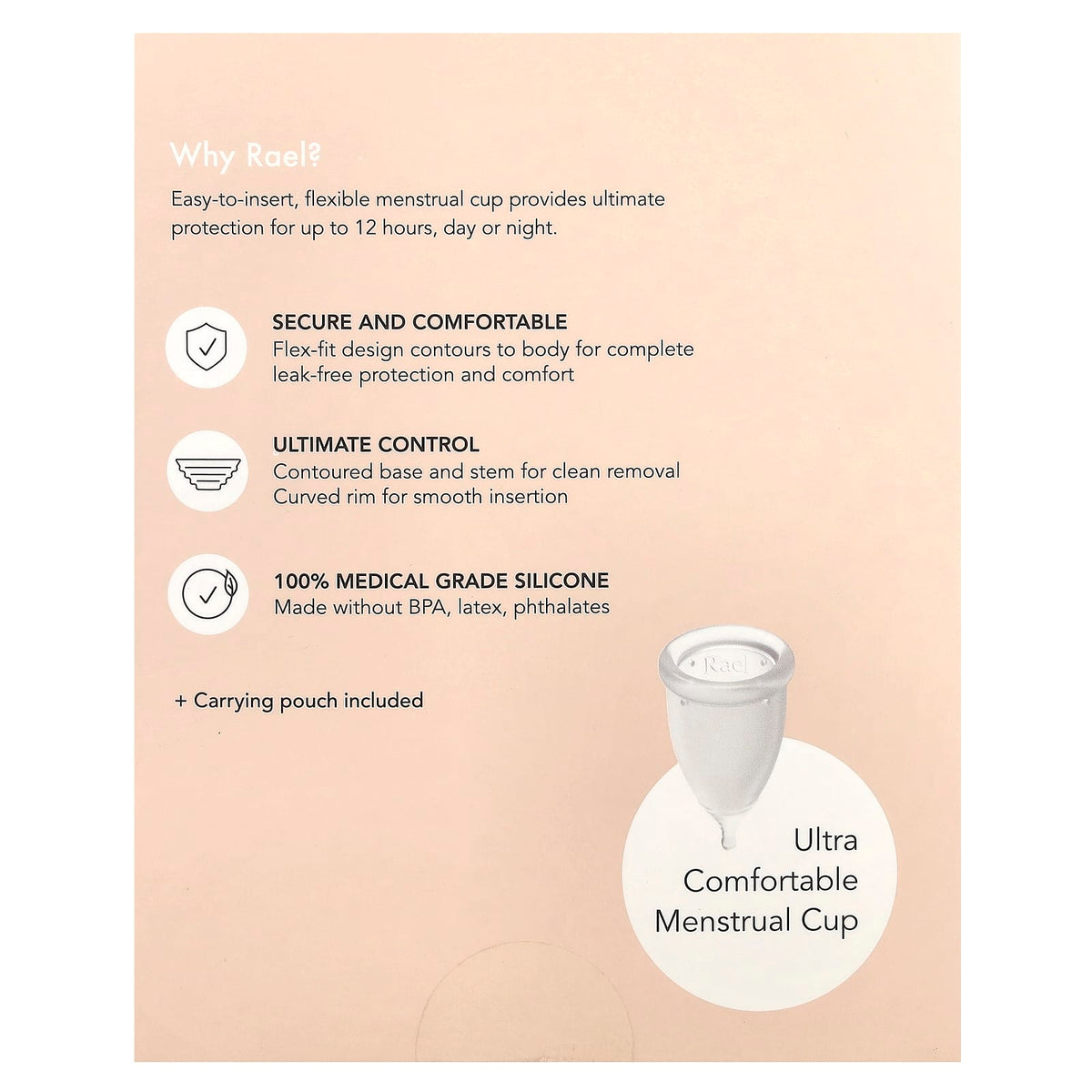 Rael, Reusable Menstrual Cup, Size 1, 1 Count