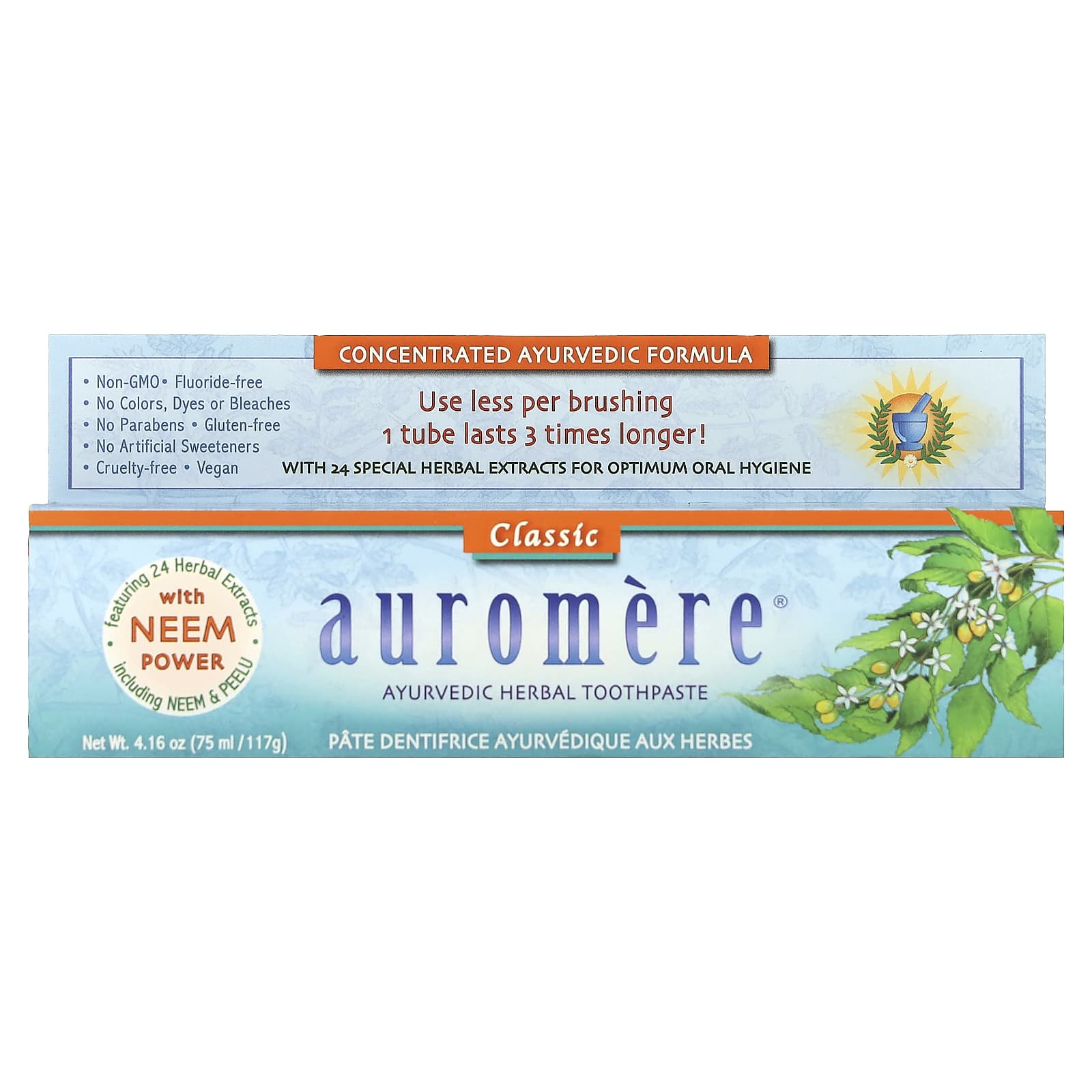 Auromere, Ayurvedic Herbal Toothpaste, Classic, 4.16 oz (117 g)