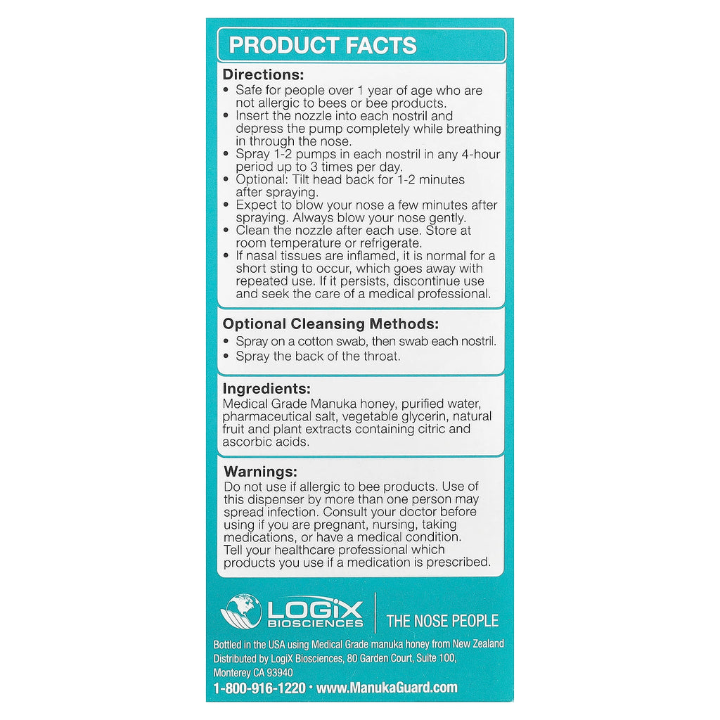 ManukaGuard, Medical Grade Manuka, Deep Allercleanse Nasal Spray, 1.35 fl oz ( 40 ml)