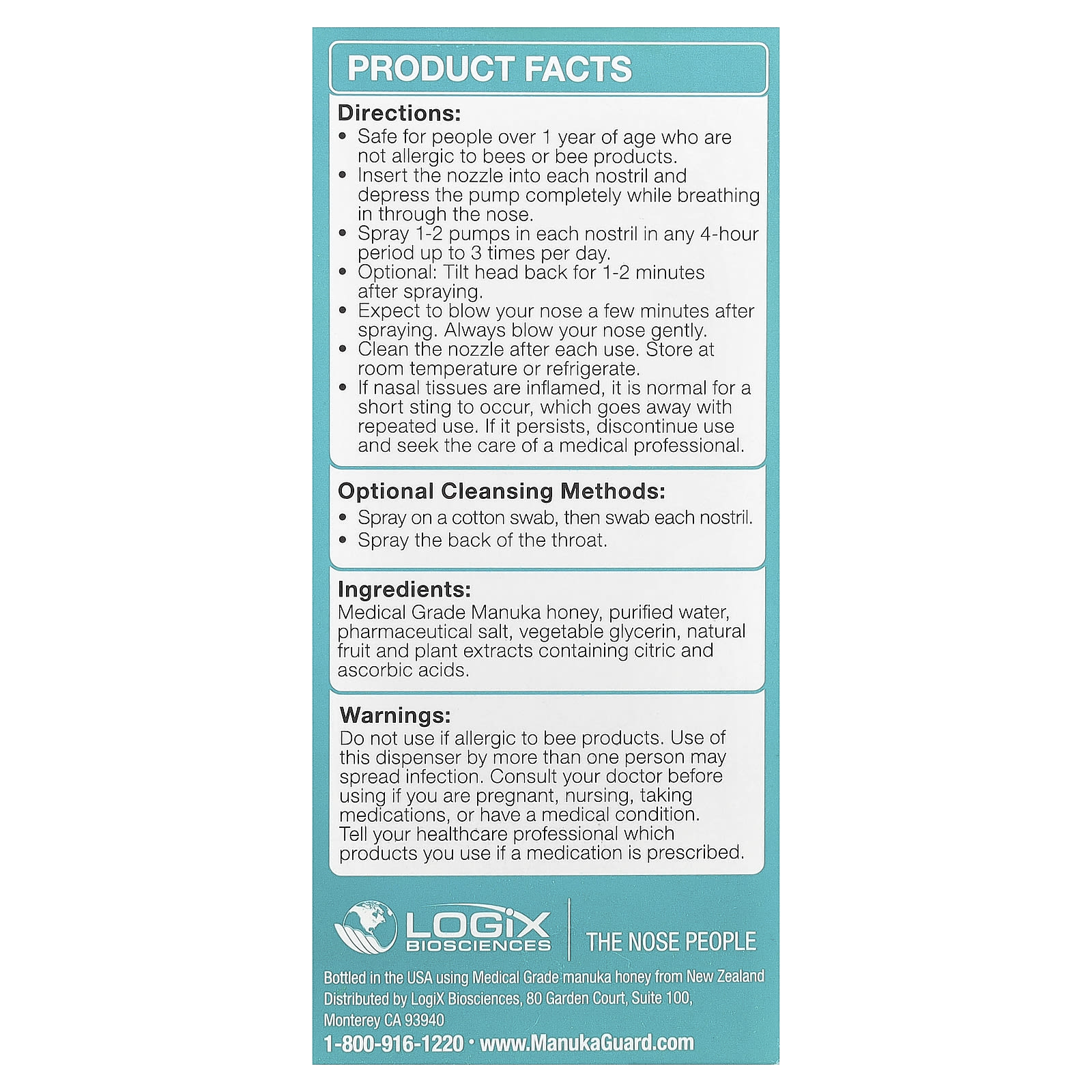 ManukaGuard, Medical Grade Manuka, Deep Allercleanse Nasal Spray, 1.35 fl oz ( 40 ml)