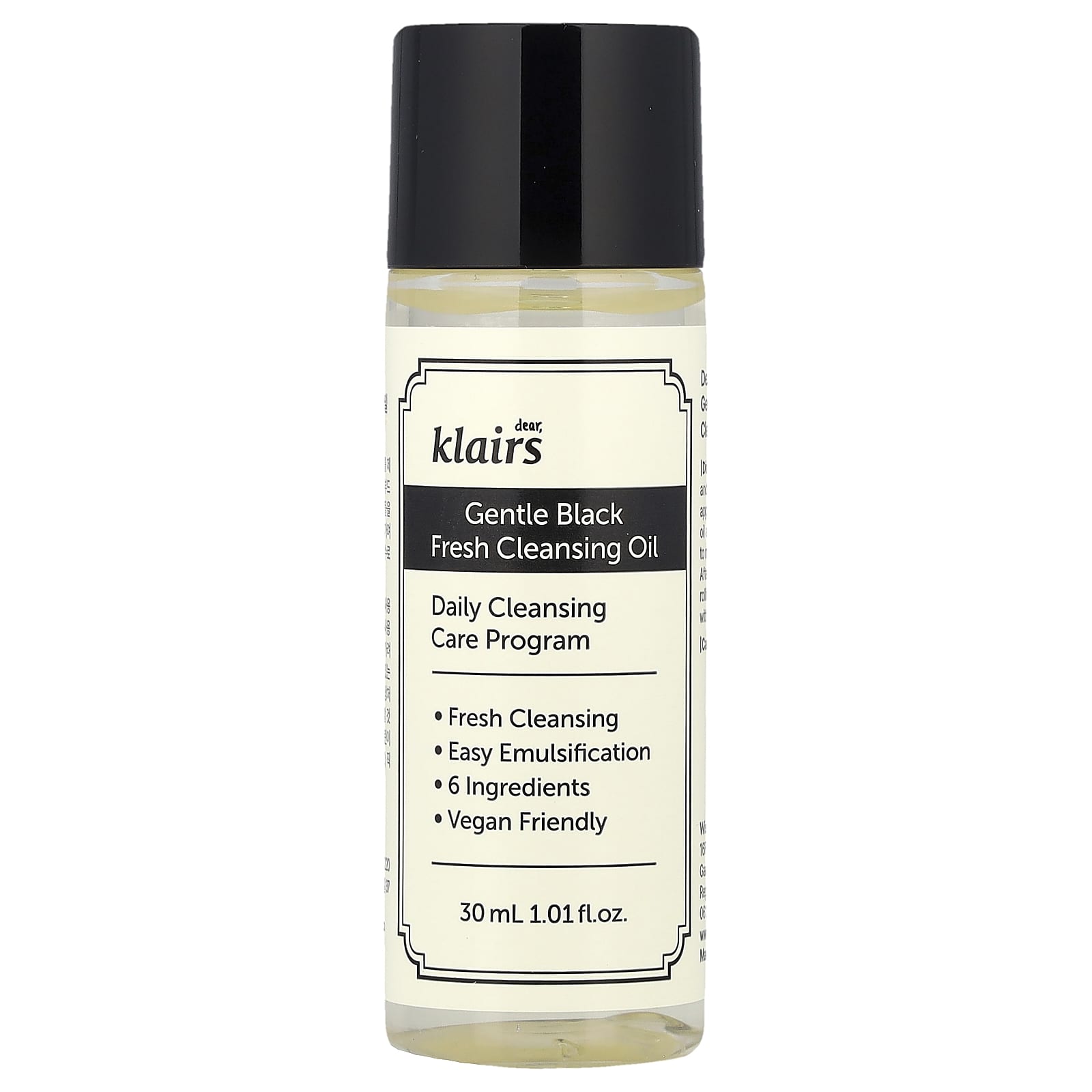 Dear, Klairs, Gentle Black Fresh Cleansing Oil, 1.01 fl oz (30 ml)