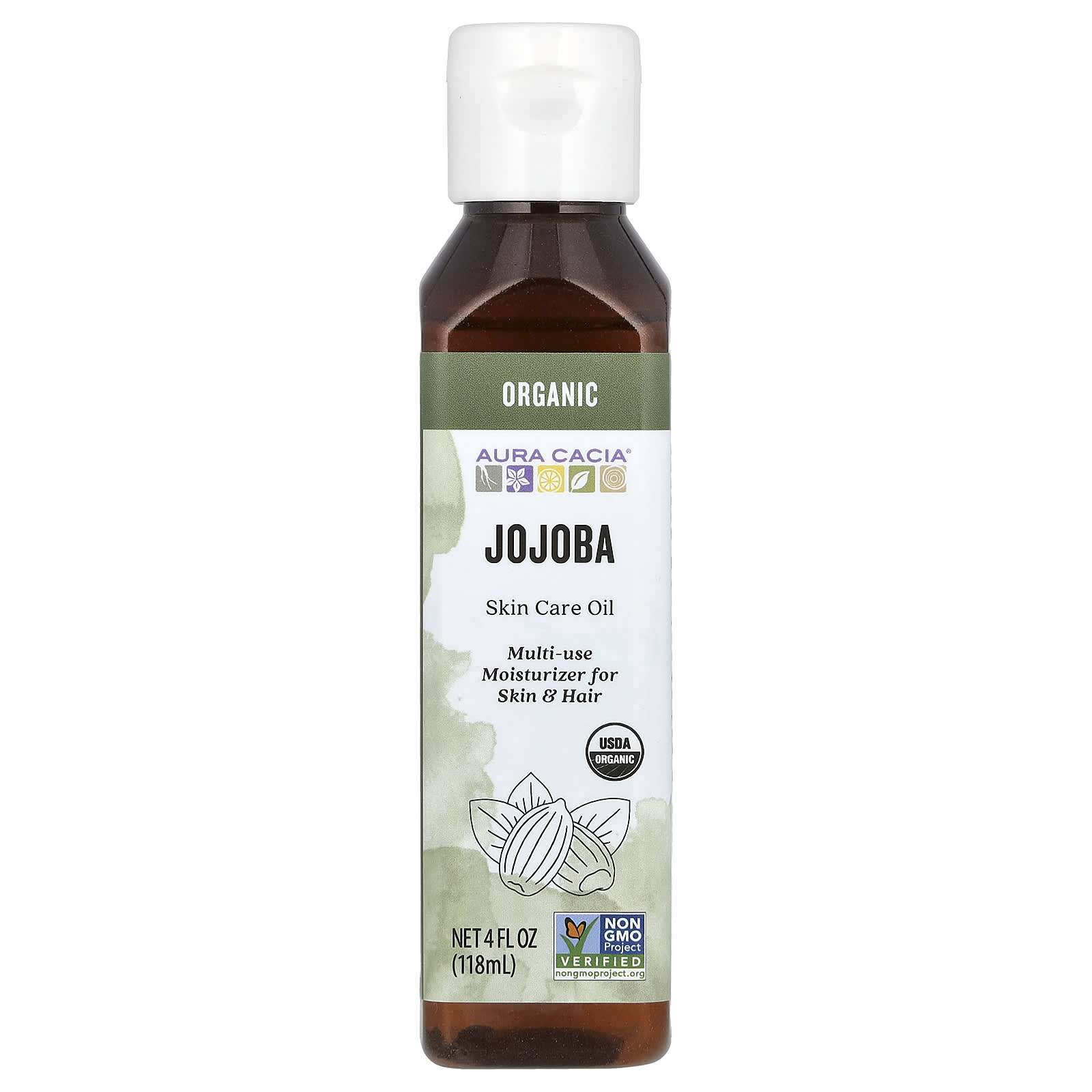 Aura Cacia, Organic, Skin Care Oil, Jojoba, 4 fl oz (118 ml)