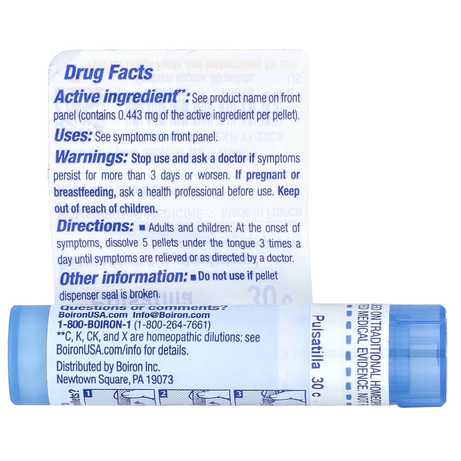 Boiron, Pulsatilla, 30C, Cold Relief, Approx 80 Pellets