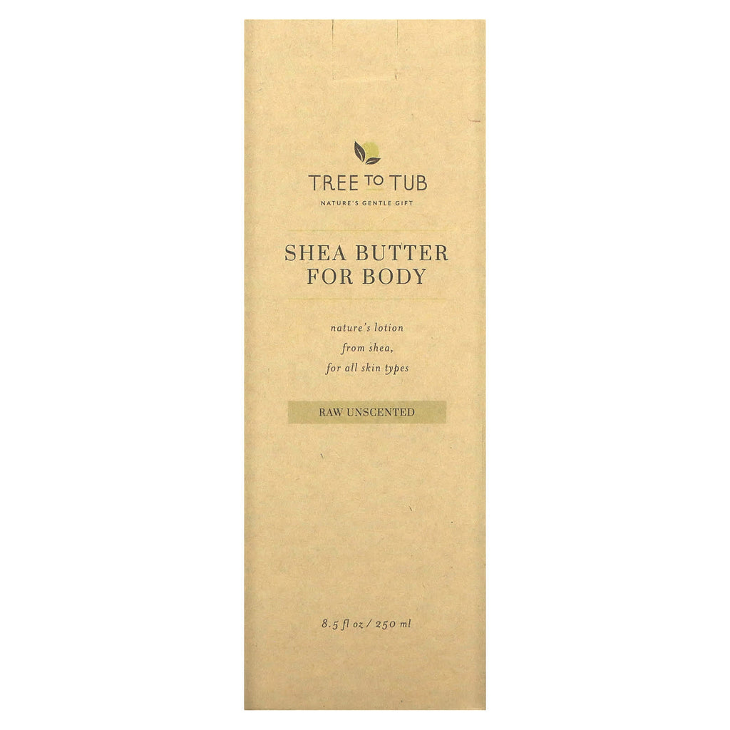 Tree To Tub, Shea Butter Moisturizing Body Lotion, Non-Greasy, Hydrating for Dry, Sensitive Skin, Unscented, 8.5 fl oz (250 ml)