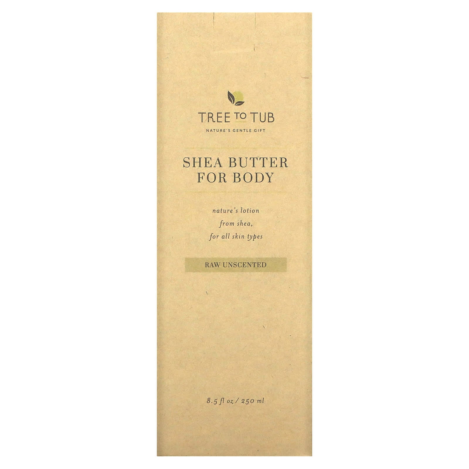 Tree To Tub, Shea Butter Moisturizing Body Lotion, Non-Greasy, Hydrating for Dry, Sensitive Skin, Unscented, 8.5 fl oz (250 ml)