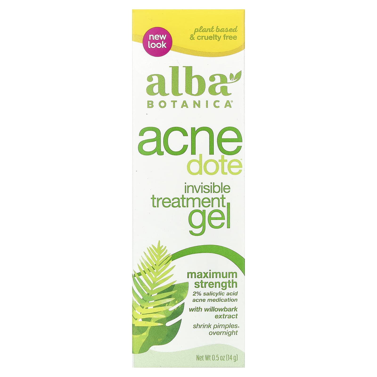 Alba Botanica, Acnedote®, Invisible Treatment Gel, Maximum Strength, 0.5 oz (14 g)