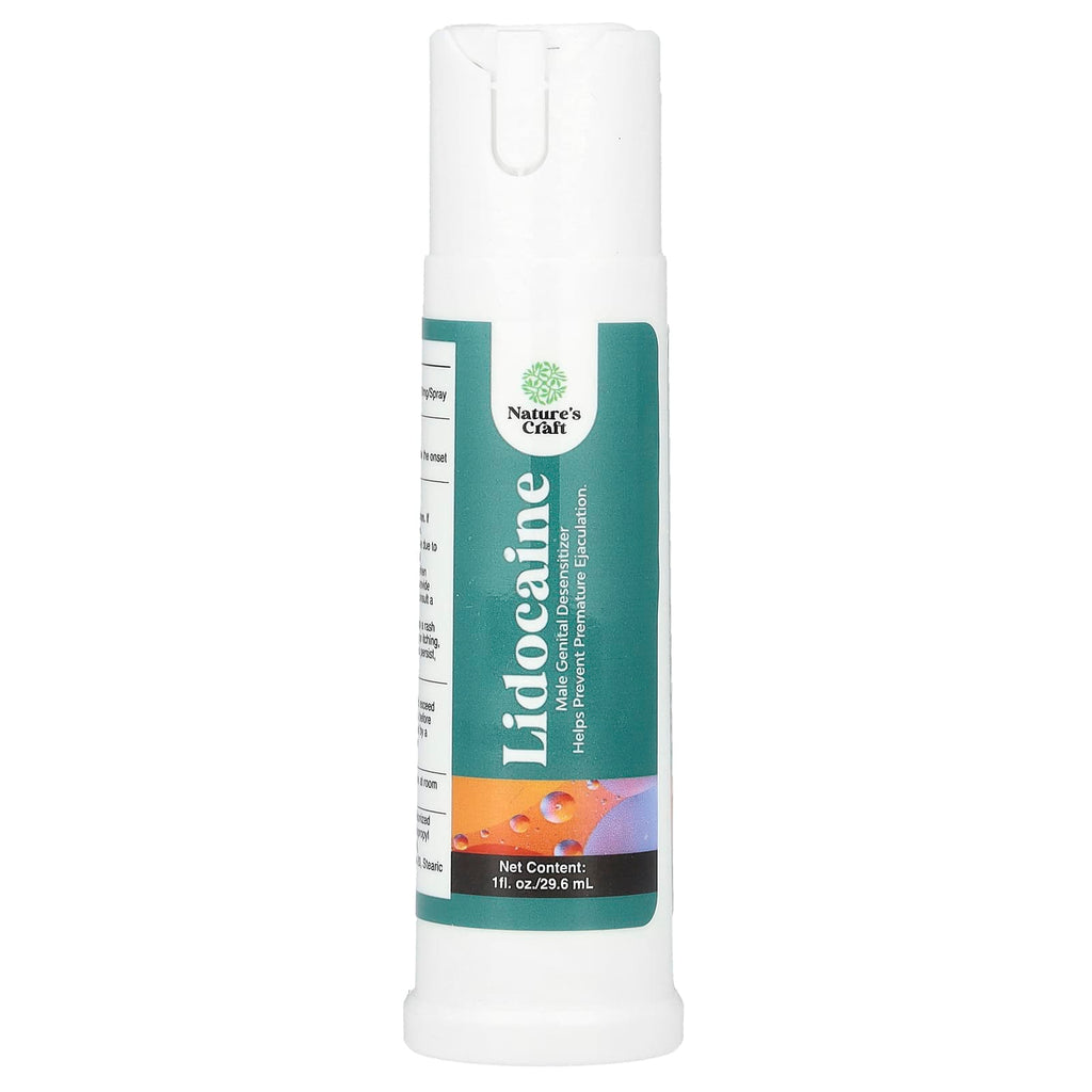 Nature's Craft, Lidocaine, Male Genital Desensitizer, 10 mg, 1 fl oz (29.6 ml)
