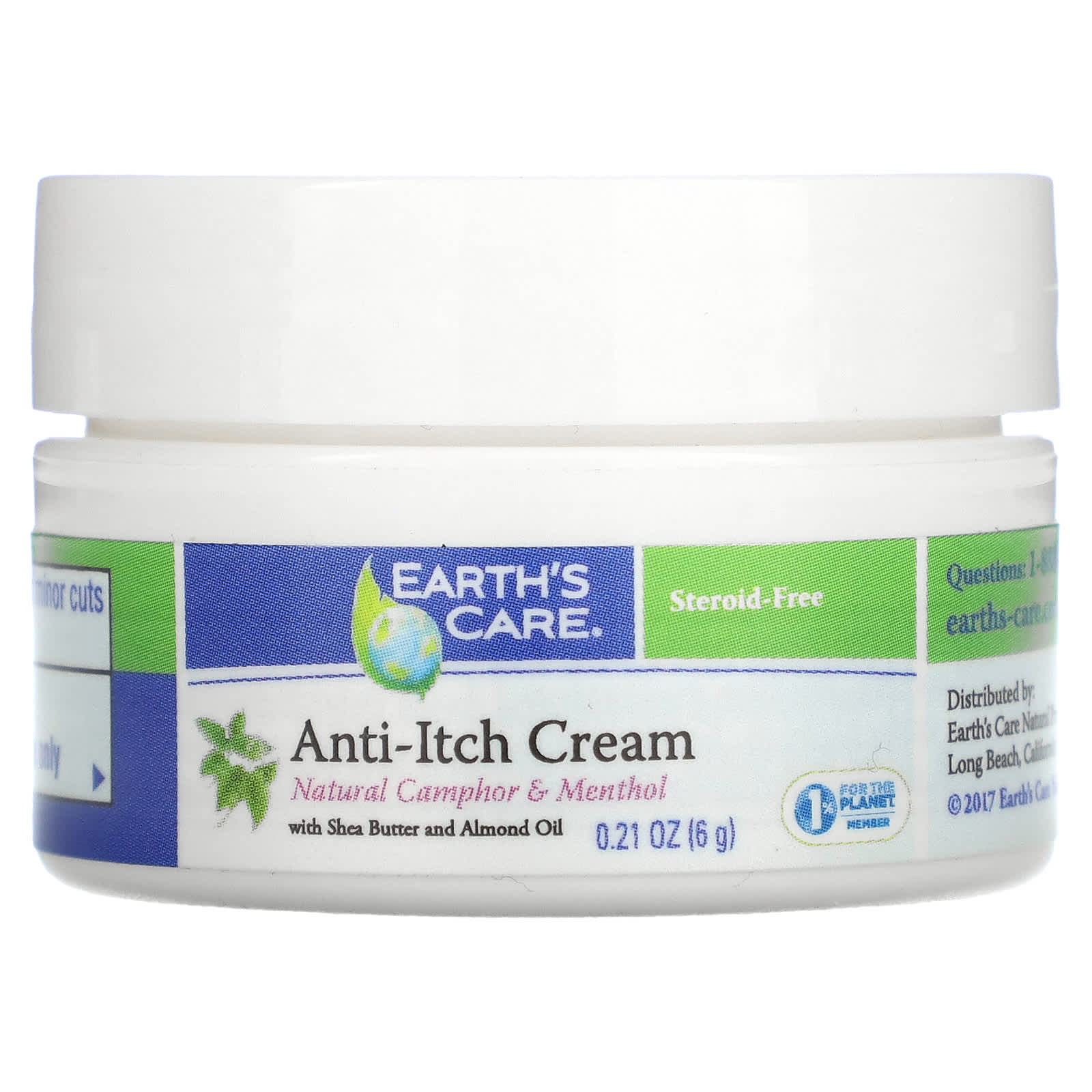 Earth's Care, Anti-Itch Cream, with Shea Butter and Almond Oil, 0.21 oz (6 g)