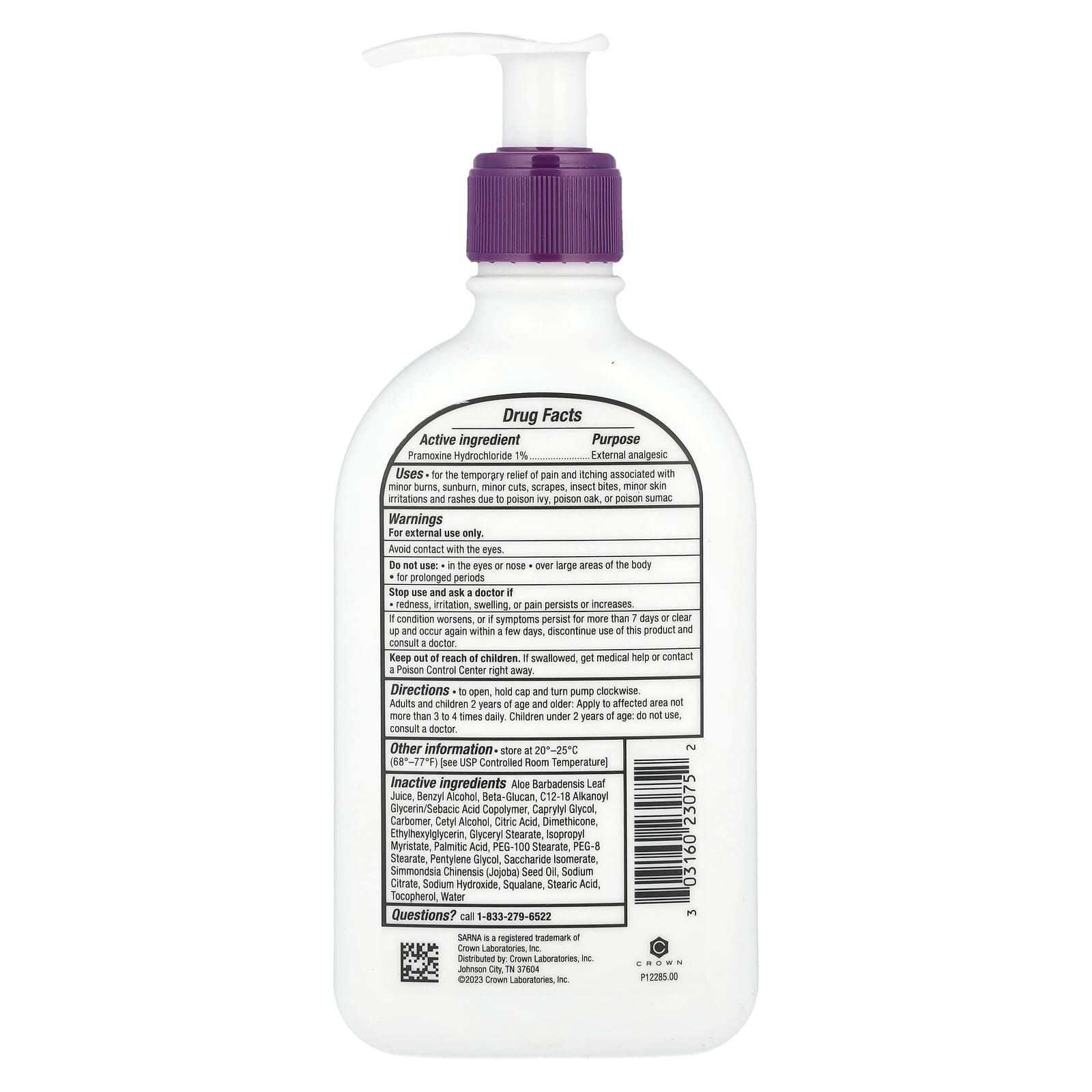 Sarna, Anti-Itch Lotion, Sensitive, 7.5 fl oz (222 ml)