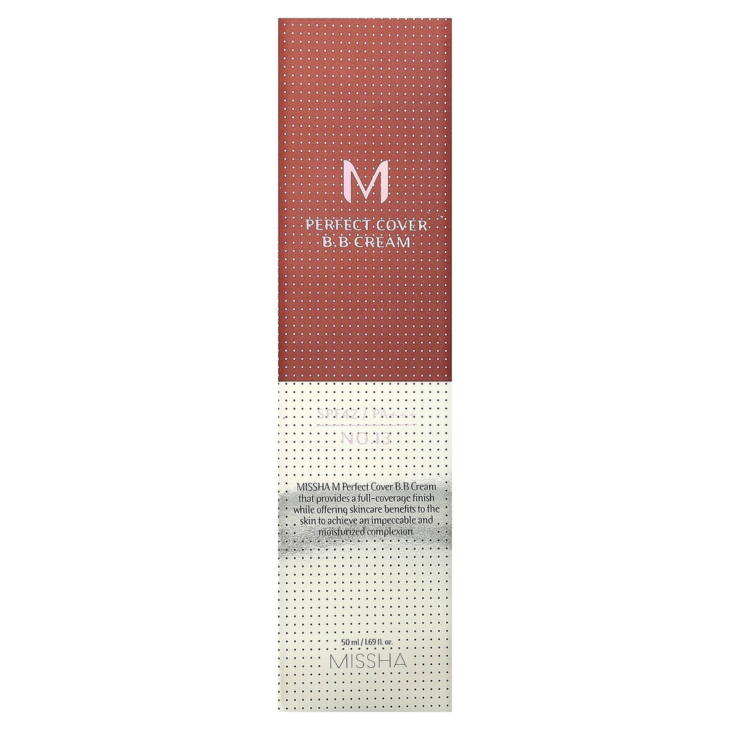 Missha, M Perfect Cover B.B Cream, SPF 42 PA+++, No. 13 Bright Beige, 1.69 fl oz (50 ml)