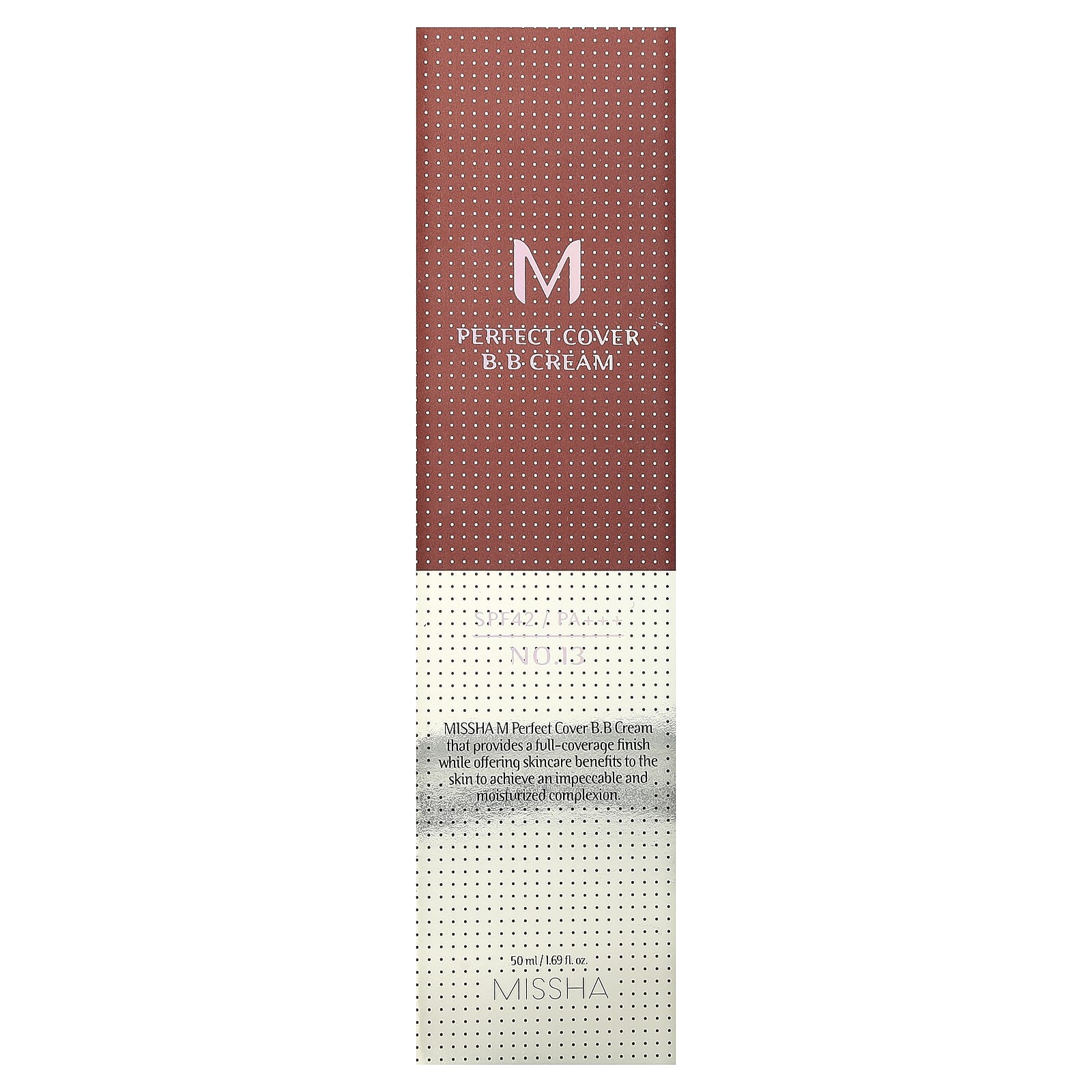 Missha, M Perfect Cover B.B Cream, SPF 42 PA+++, No. 13 Bright Beige, 1.69 fl oz (50 ml)