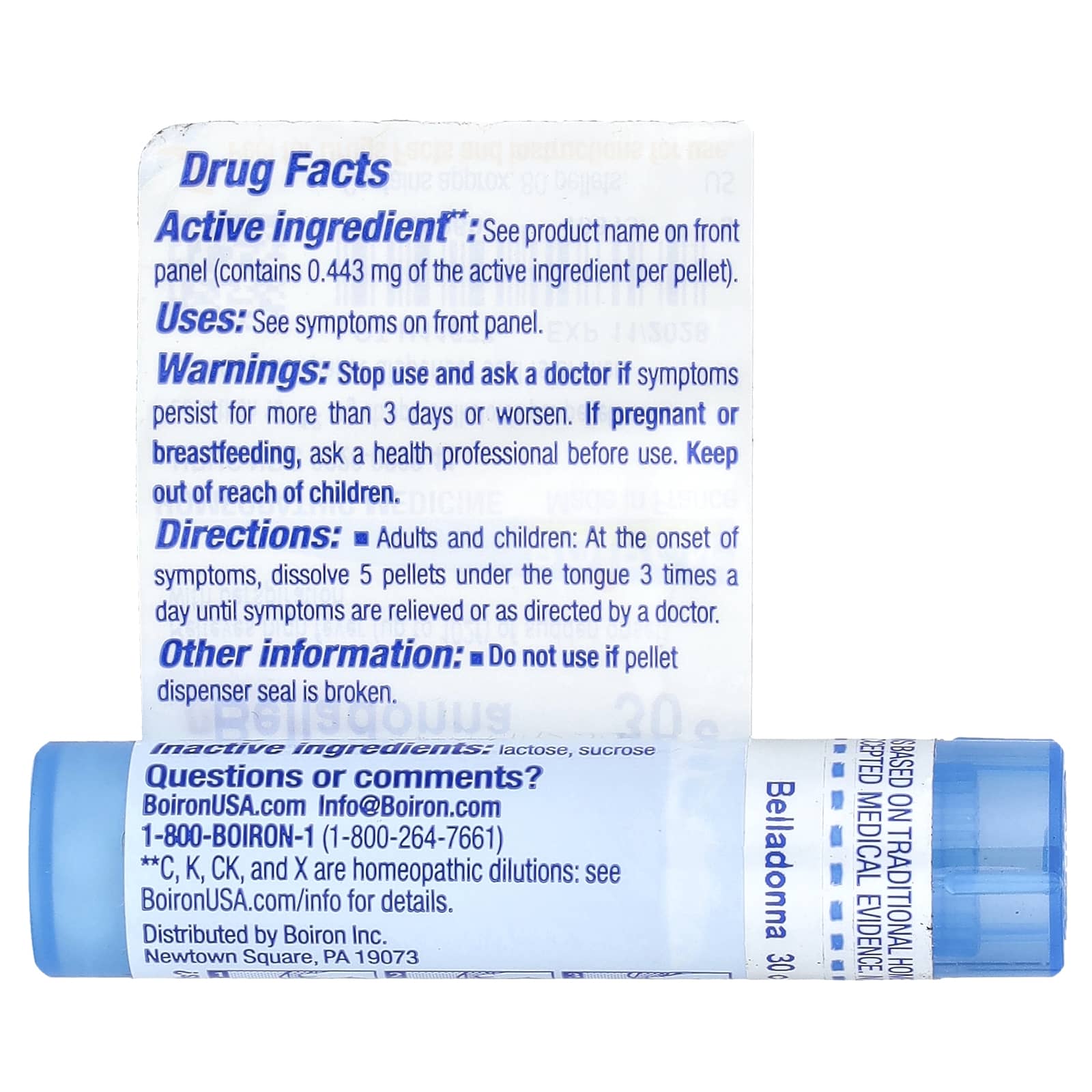 Boiron, Belladonna, 30C, Fever Relief, Approx 80 Pellets