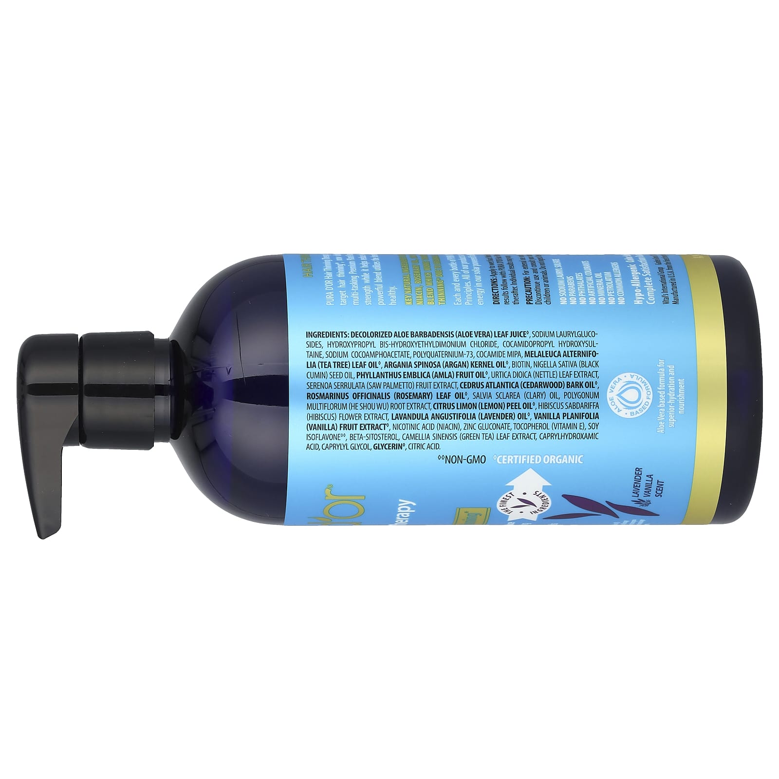 Pura D'or, Hair Thinning Therapy Shampoo, All Hair Types, Lavender Vanilla, 16 fl oz (473 ml)