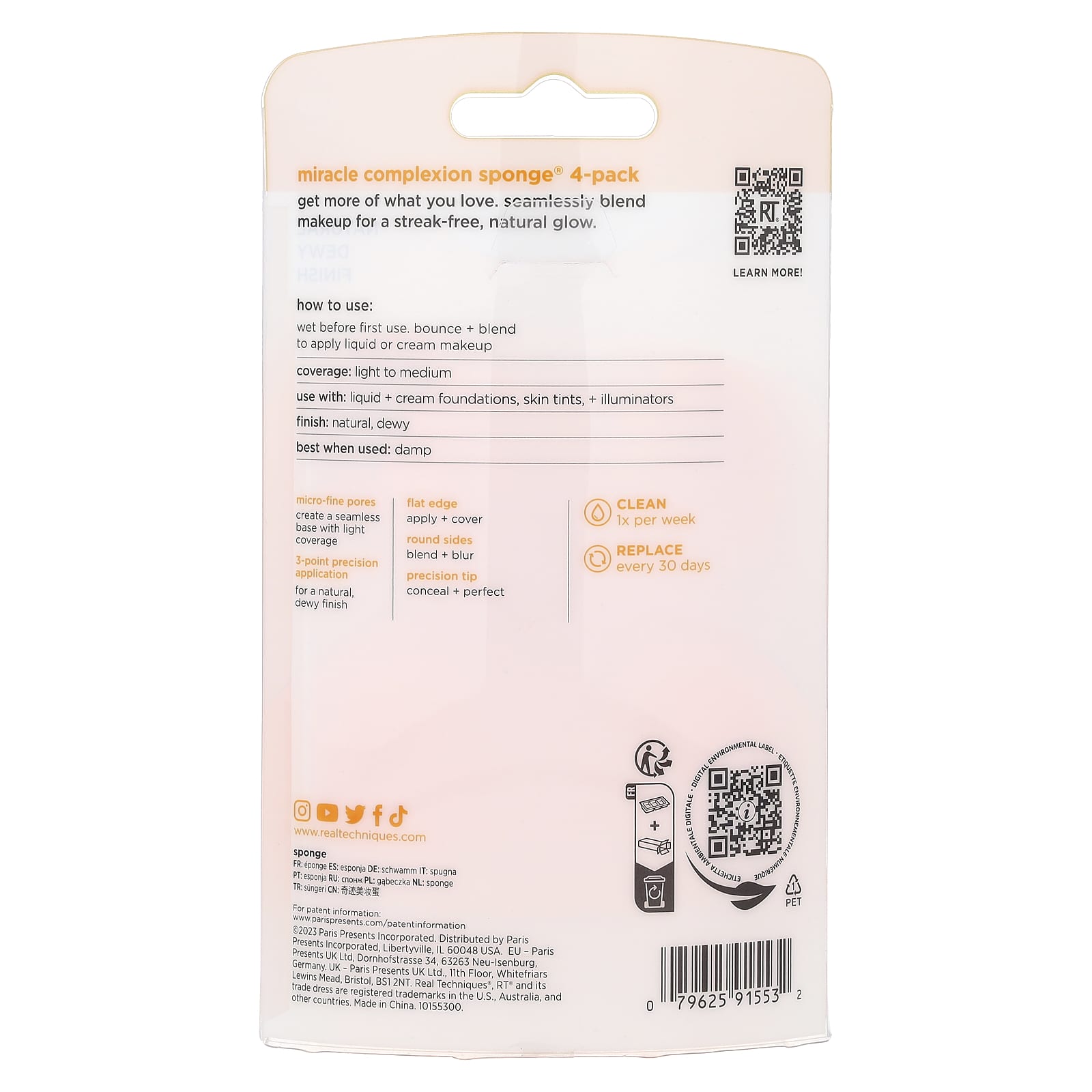 Real Techniques, Miracle Complexion Sponge®, 4 Pack
