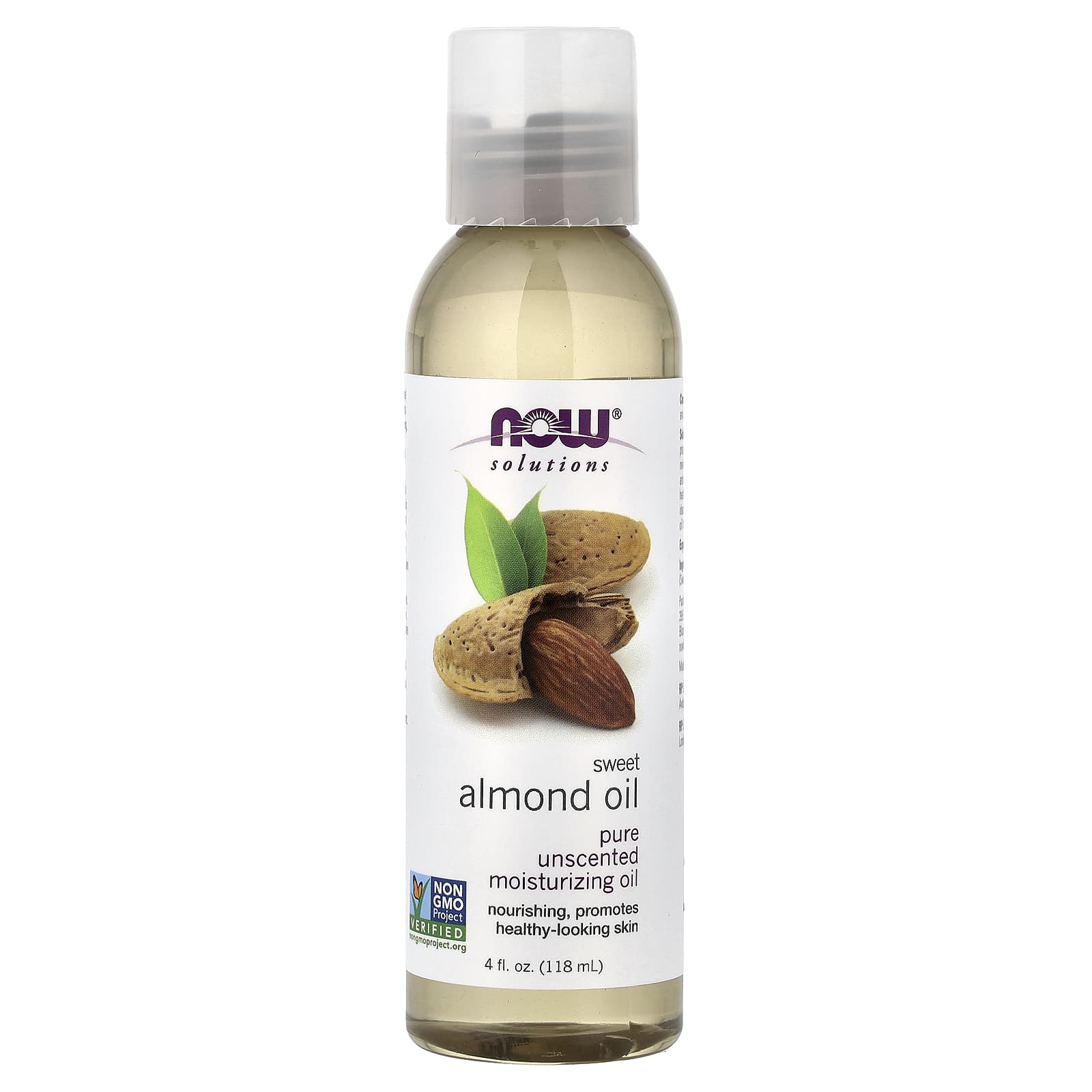 NOW Foods, Solutions, Sweet Almond Oil, Unscented, 4 fl oz (118 ml)