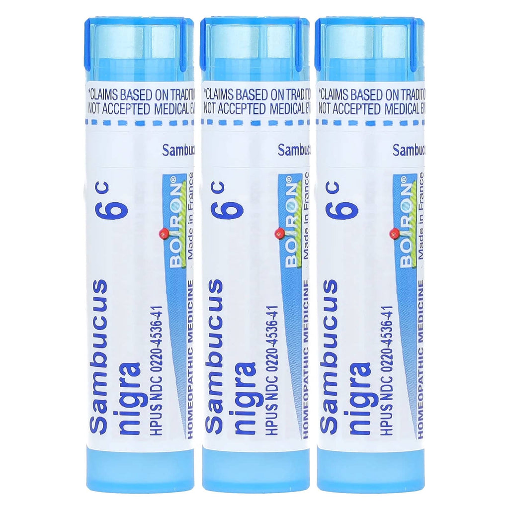 Boiron, Sambucus, Meltaway Pellets, 6C, 3 Tubes, Approx. 80 Pellets Each