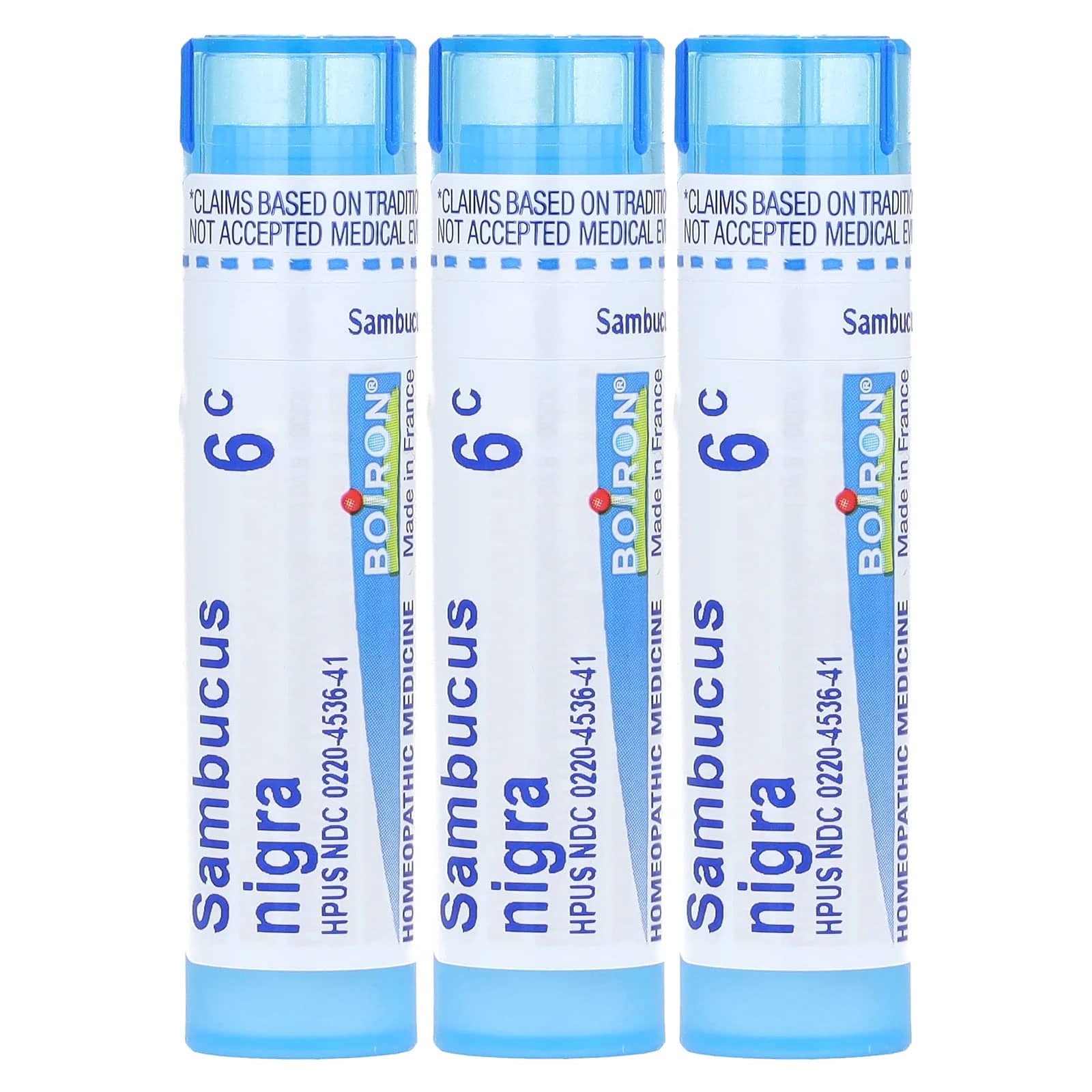 Boiron, Sambucus, Meltaway Pellets, 6C, 3 Tubes, Approx. 80 Pellets Each